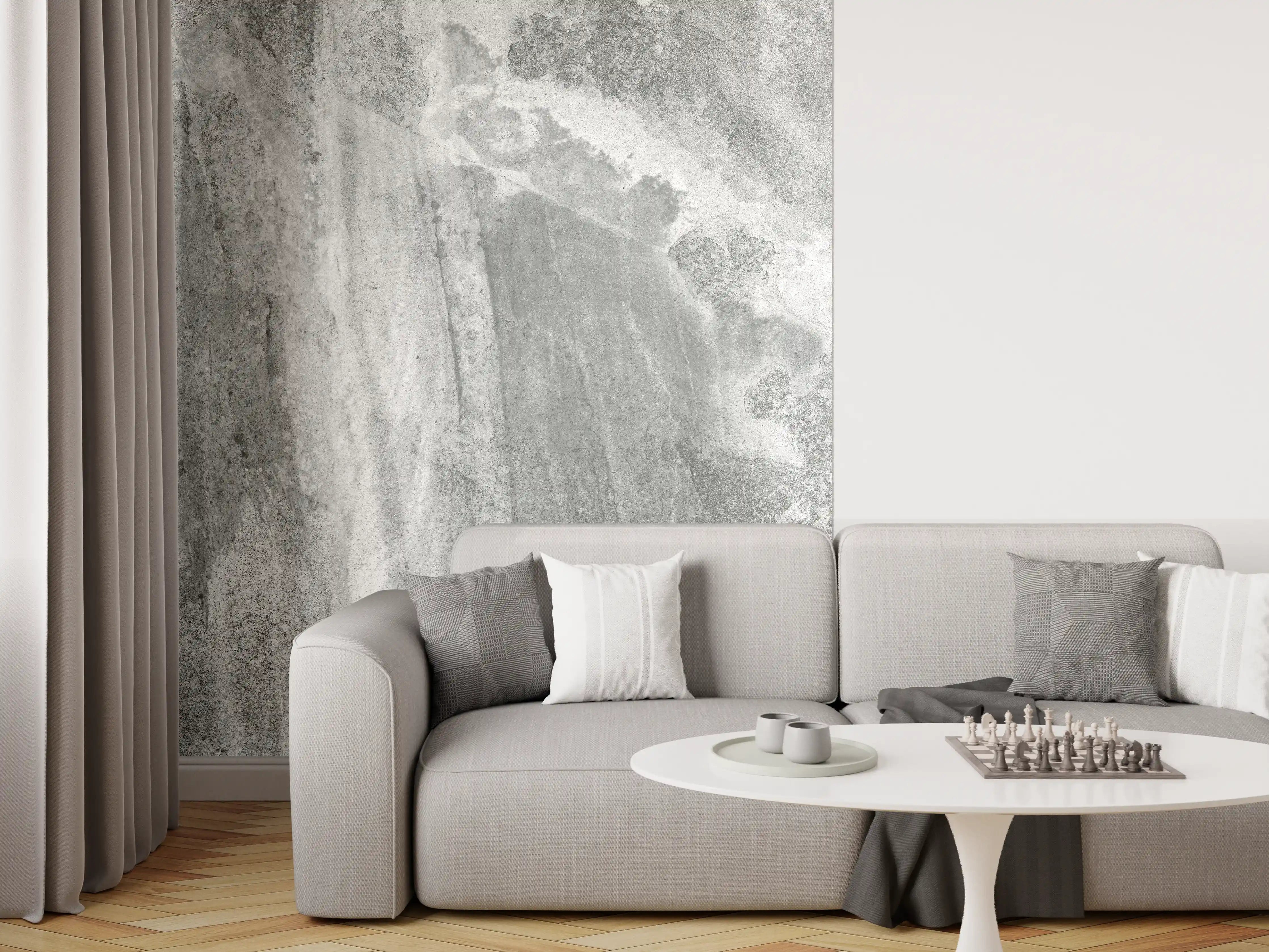 Wandverkleidung Wohnzimmer - Edel Graue Marmor Textur