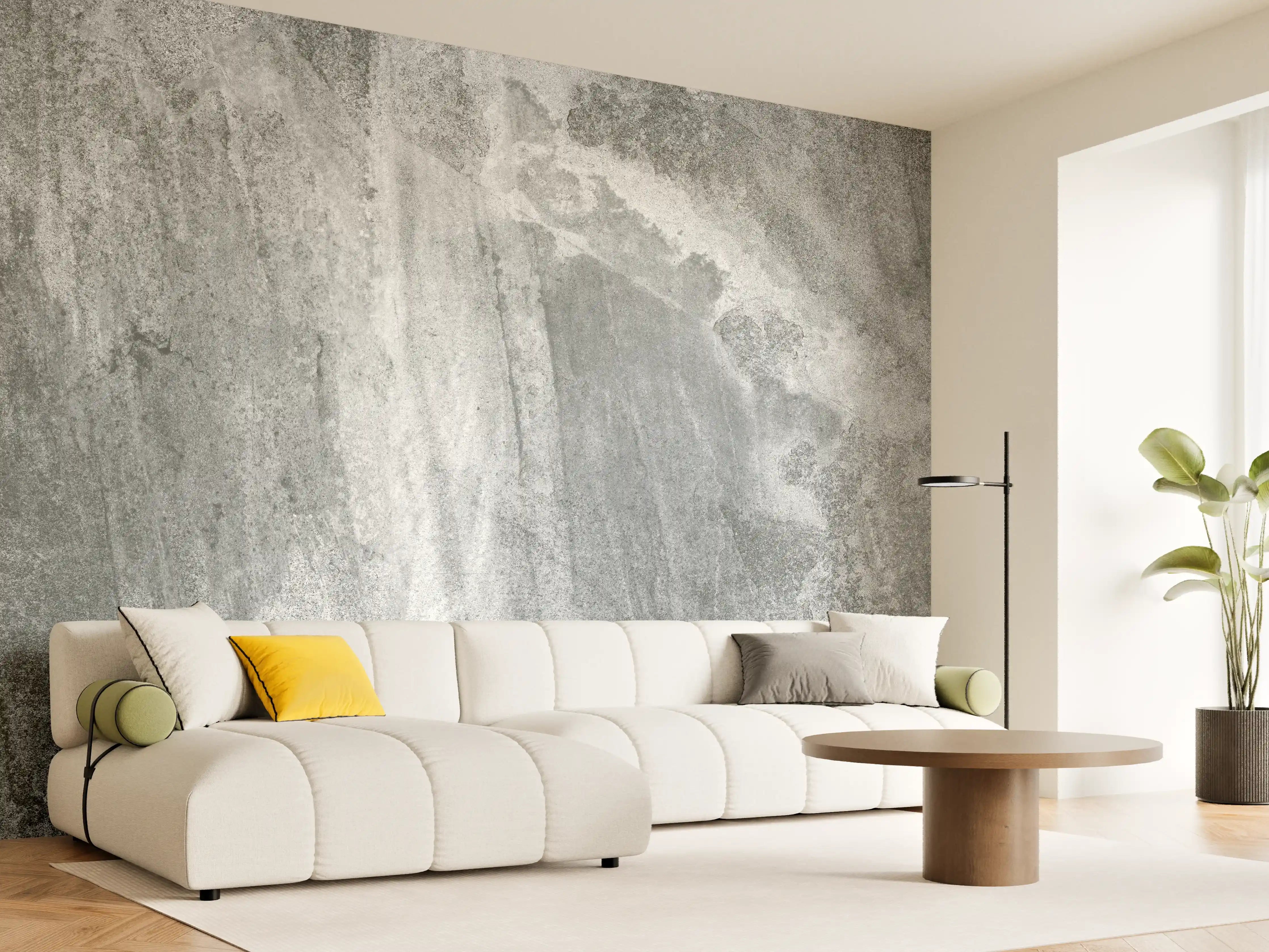 Wandverkleidung Wohnzimmer - Edel Graue Marmor Textur