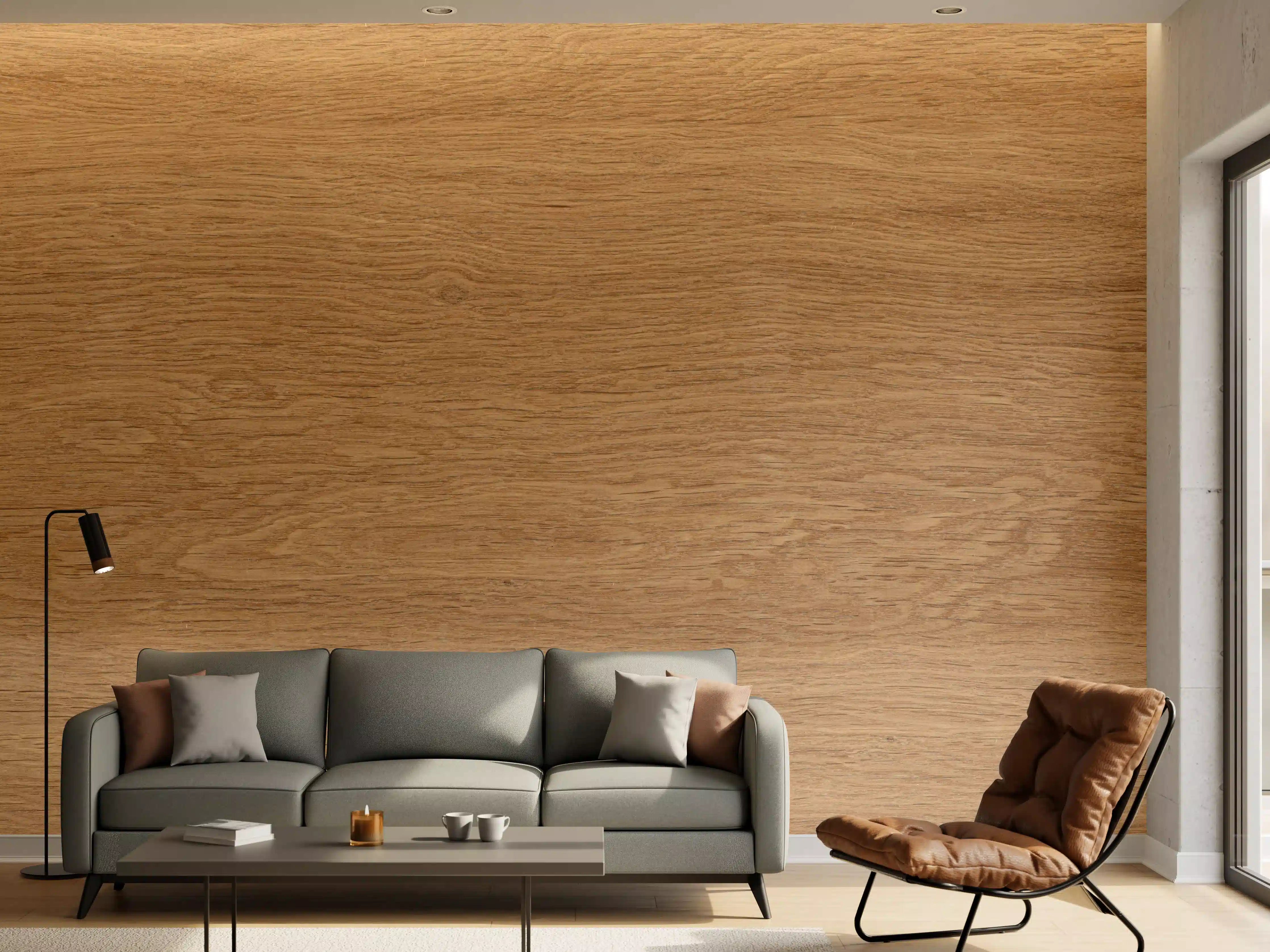 Wandverkleidung Wohnzimmer - Eiche Parkett Holz Textur