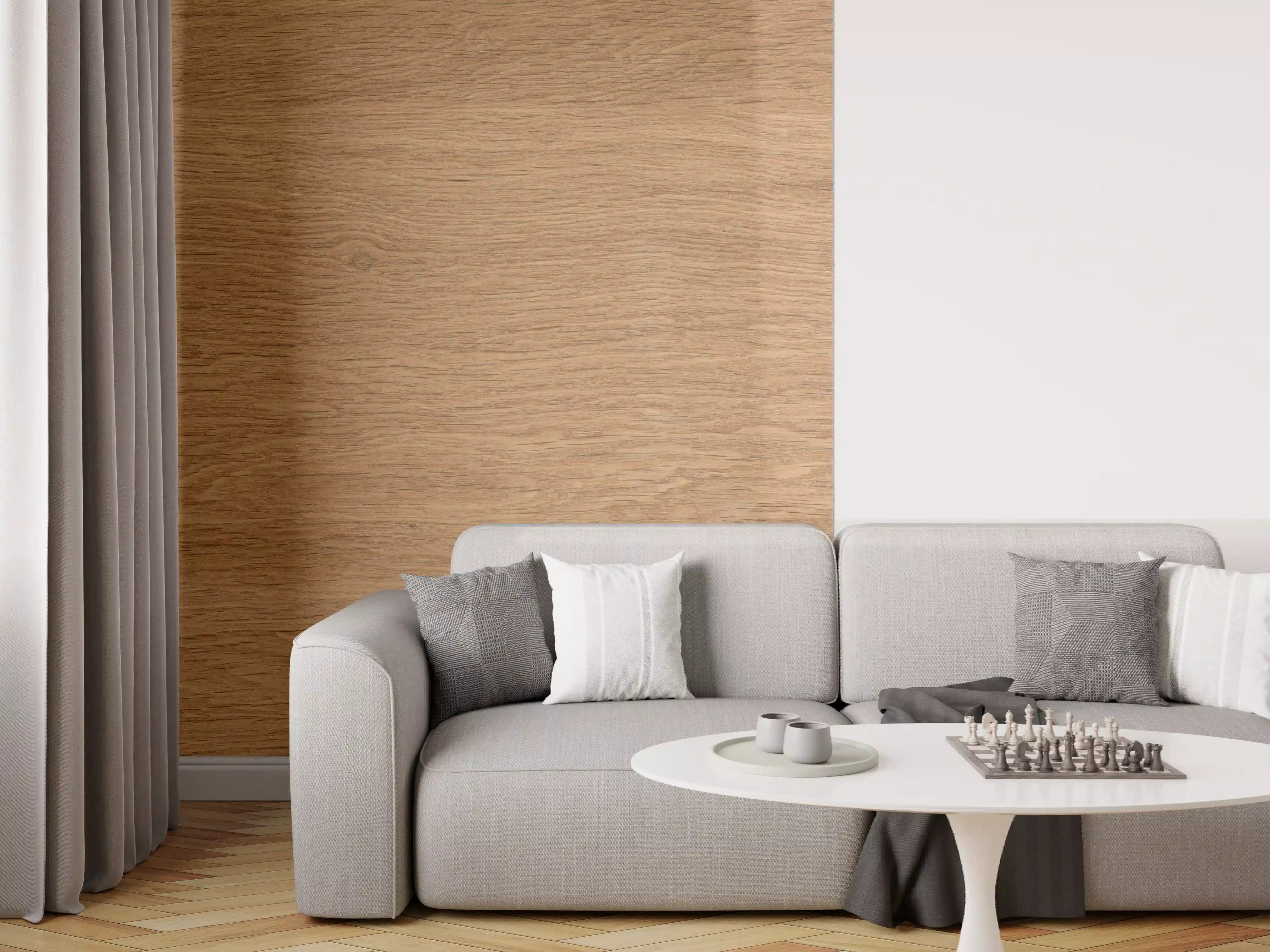 Wandverkleidung Wohnzimmer - Eiche Parkett Holz Textur