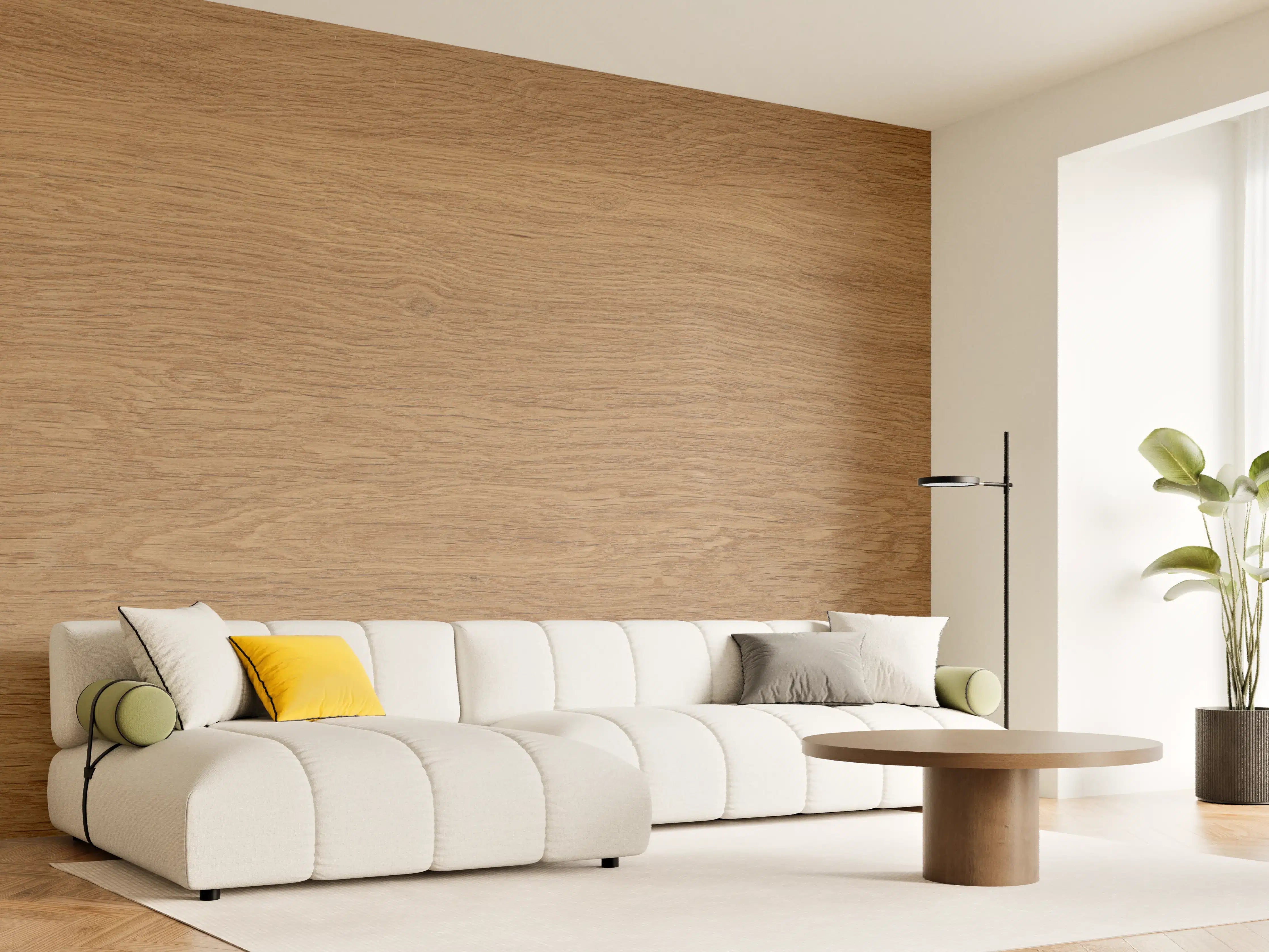 Wandverkleidung Wohnzimmer - Eiche Parkett Holz Textur