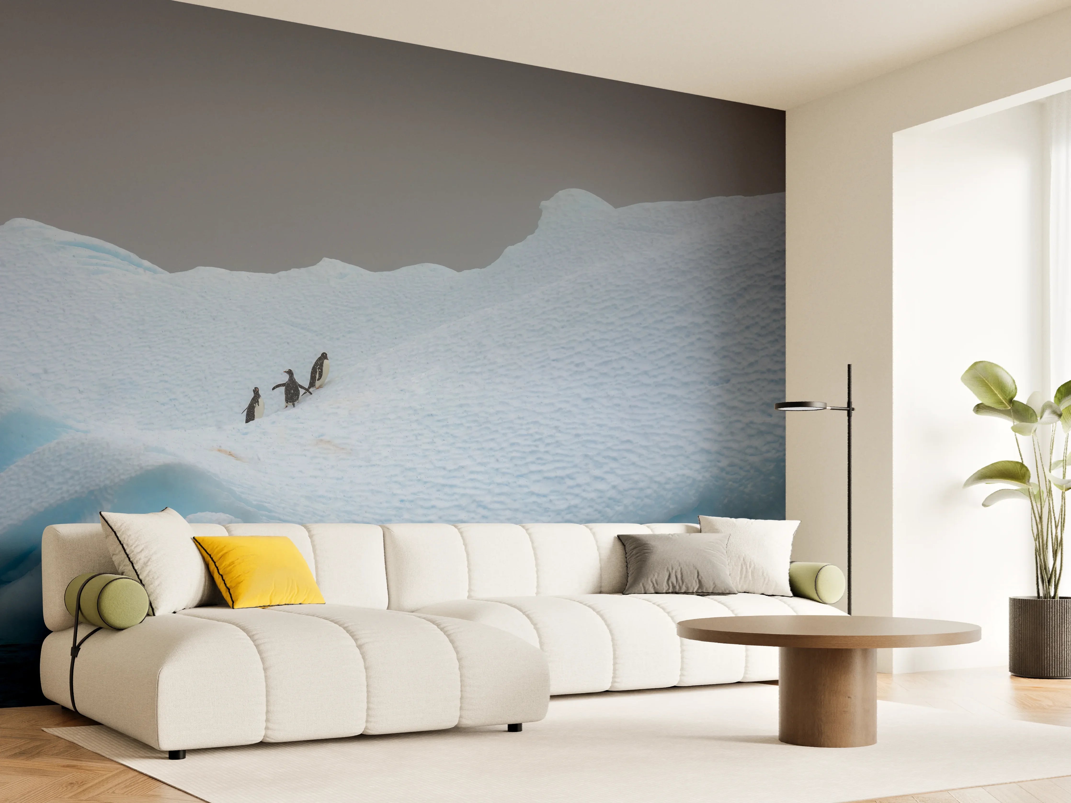 Wandverkleidung Wohnzimmer - Eisbergszene in arktischer Umgebung