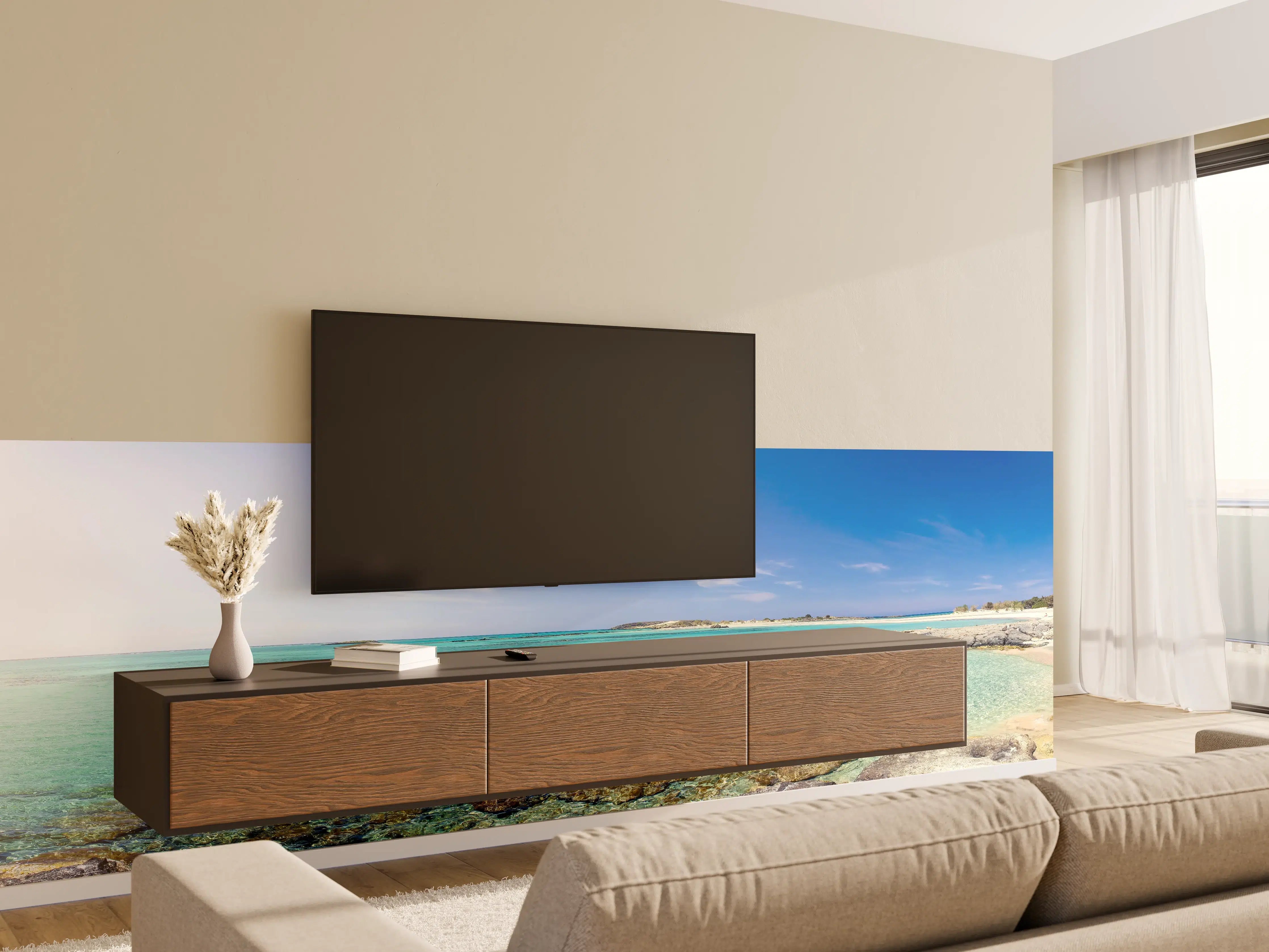 Wandverkleidung Wohnzimmer - Elafonisi Strand Panorama
