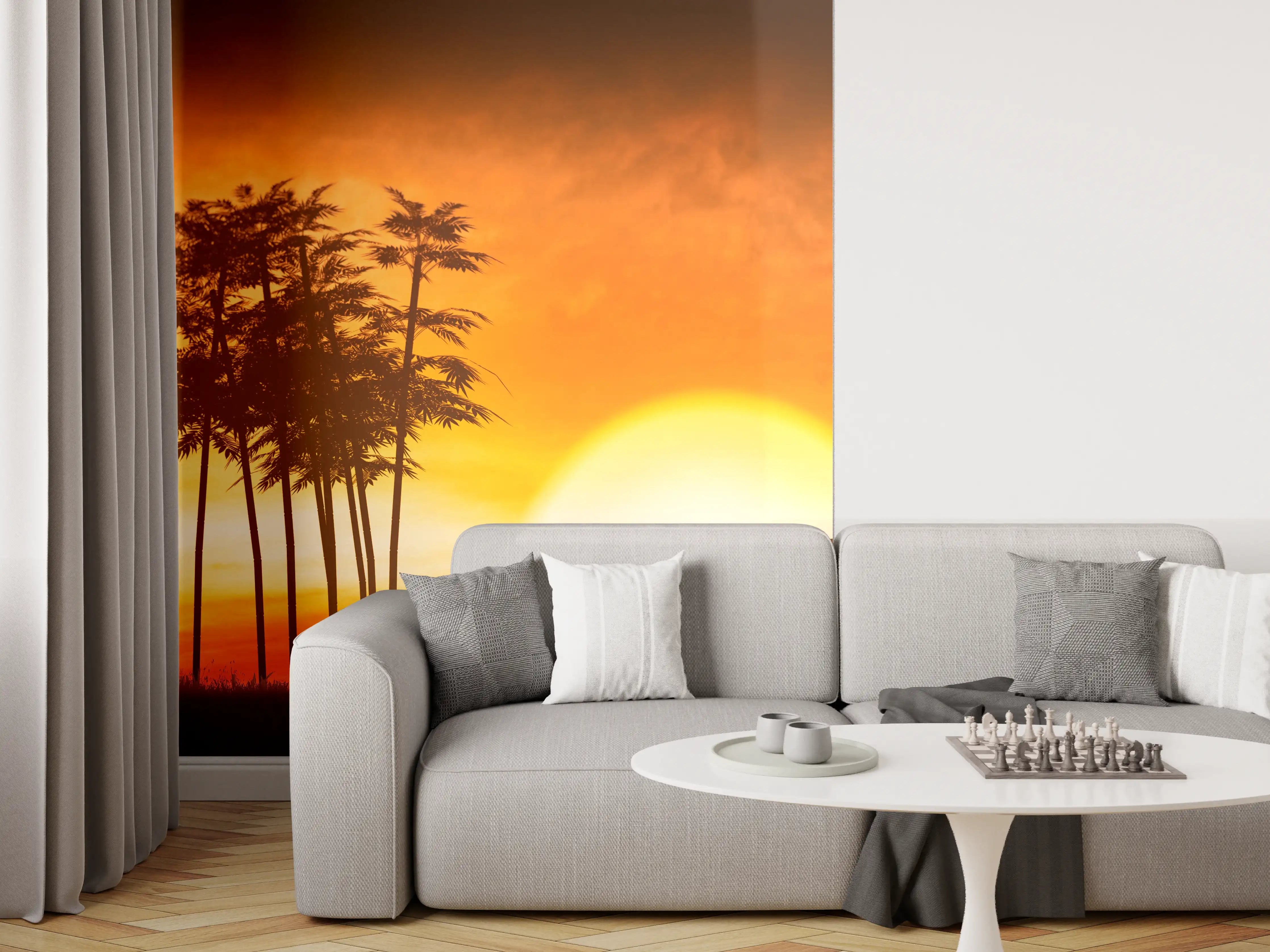 Wandverkleidung Wohnzimmer - Elefantenfamilie