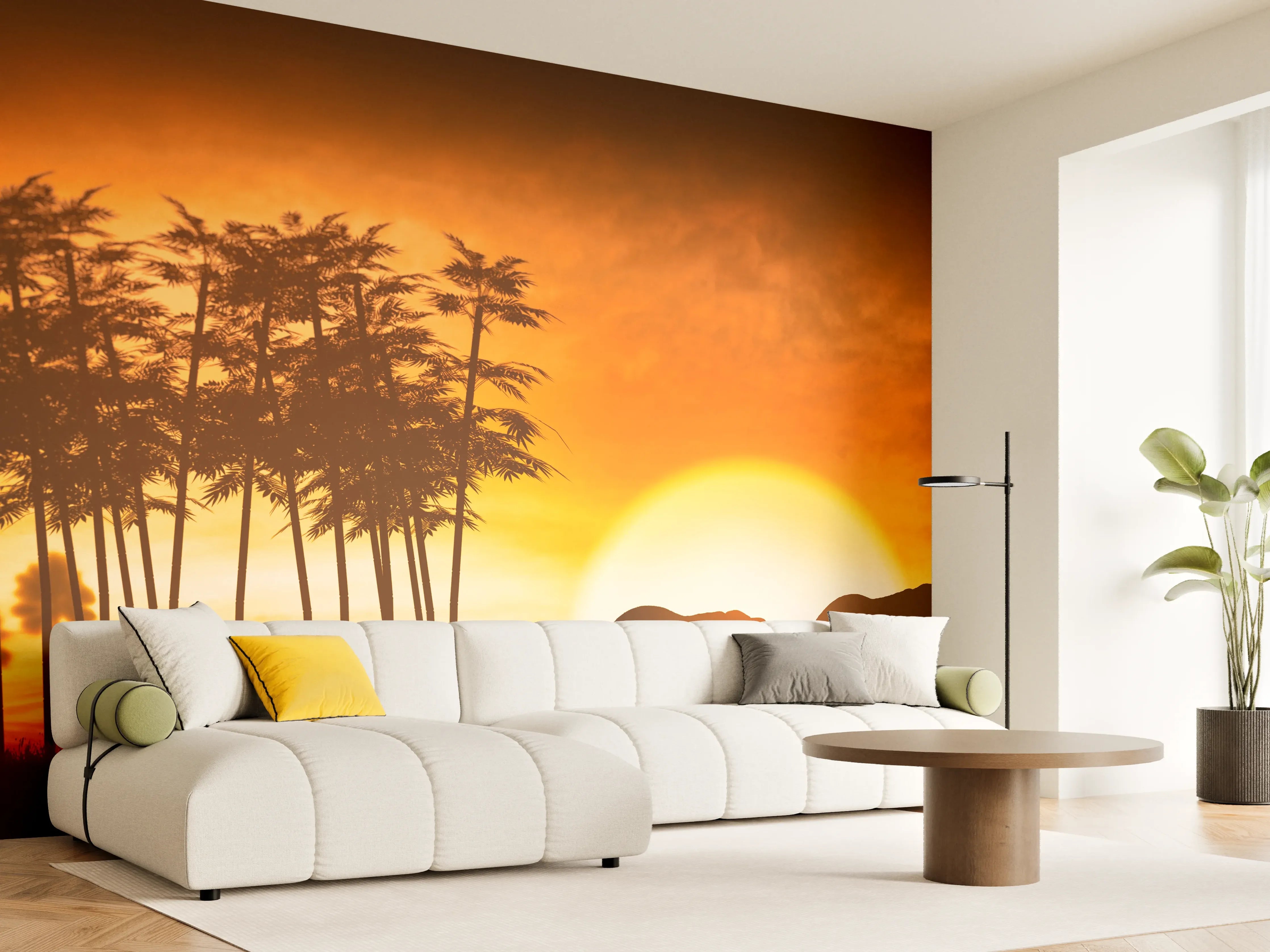 Wandverkleidung Wohnzimmer - Elefantenfamilie