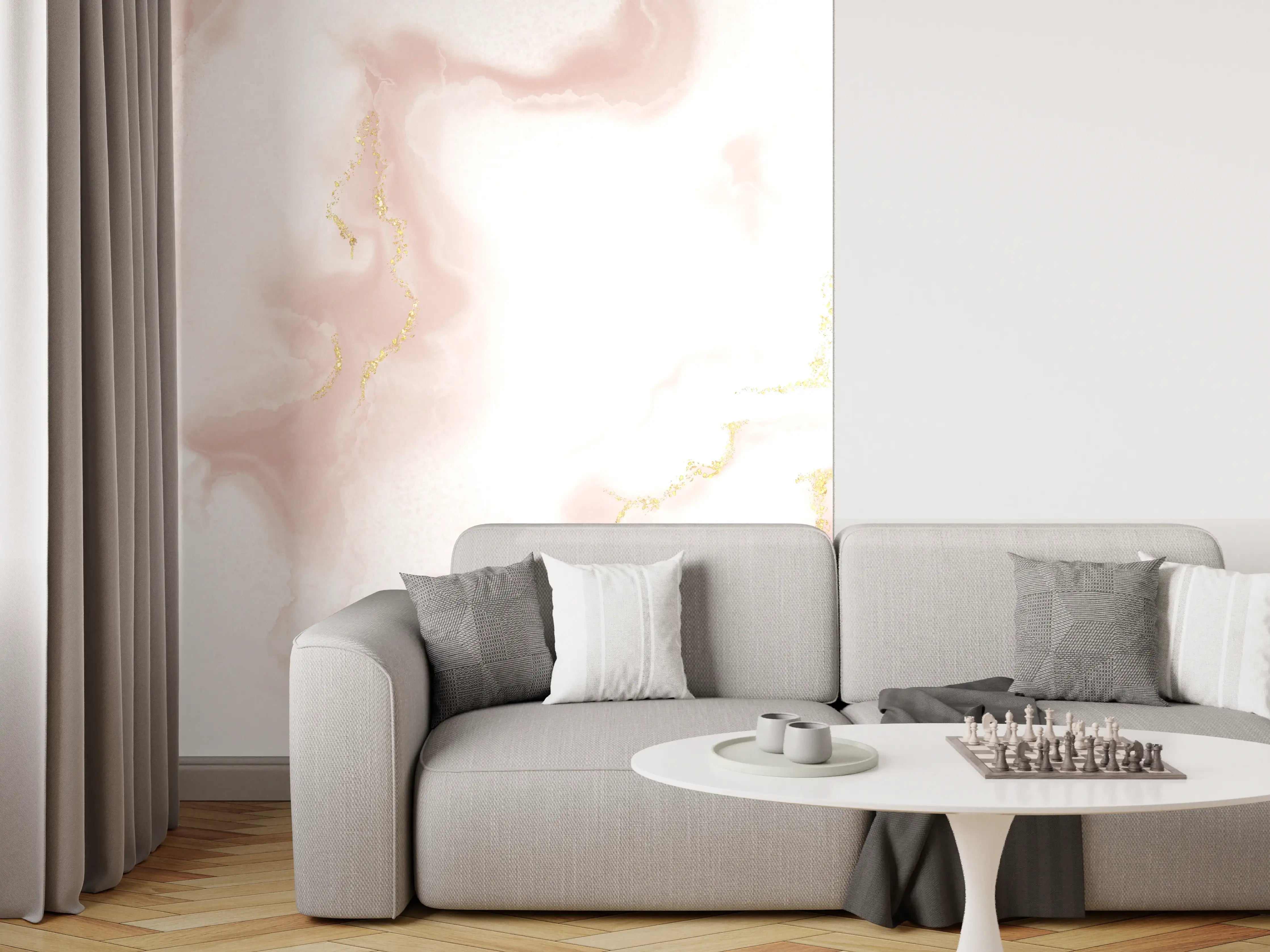 Wandverkleidung Wohnzimmer - Elegant Marbling Design