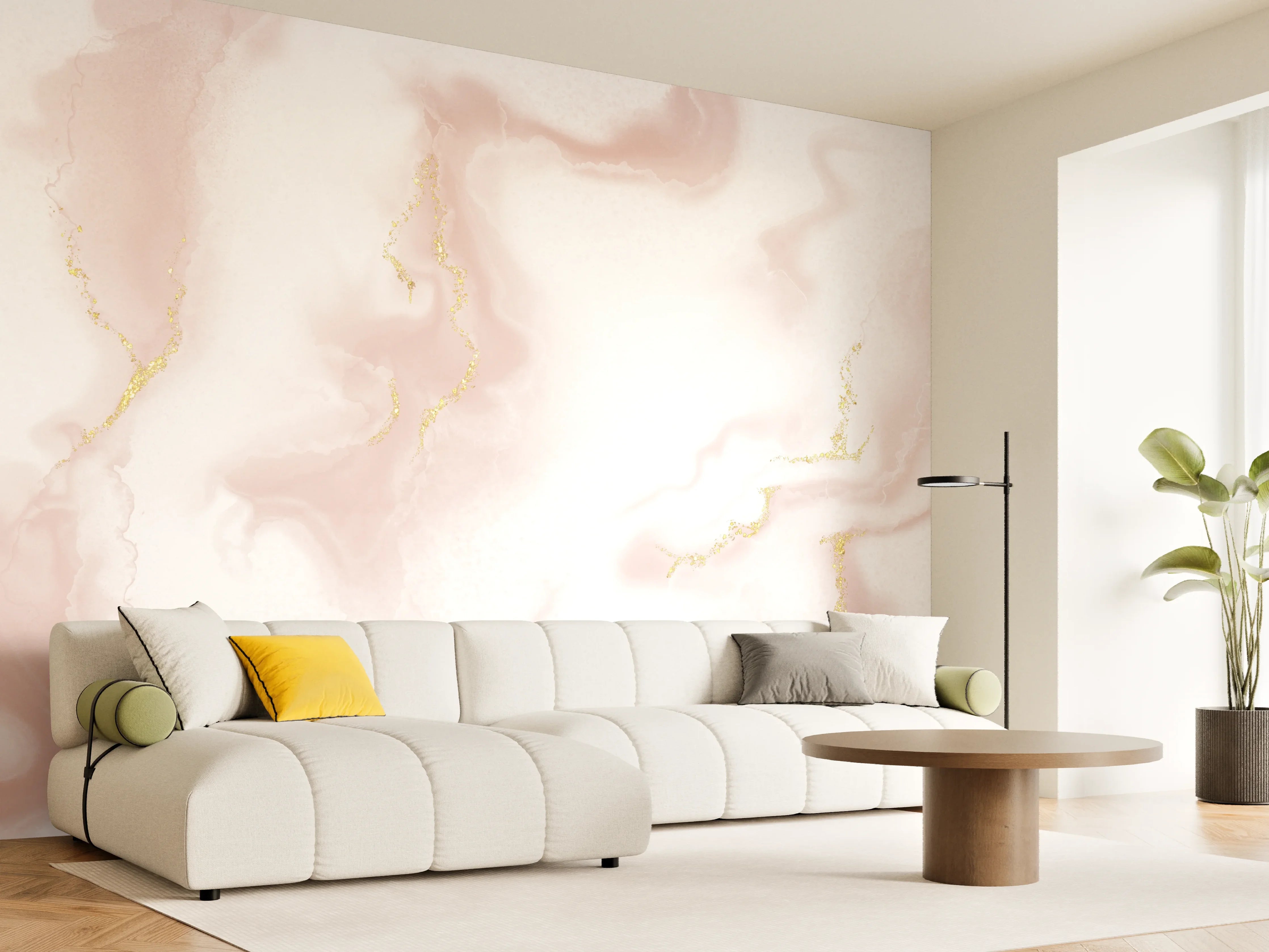 Wandverkleidung Wohnzimmer - Elegant Marbling Design