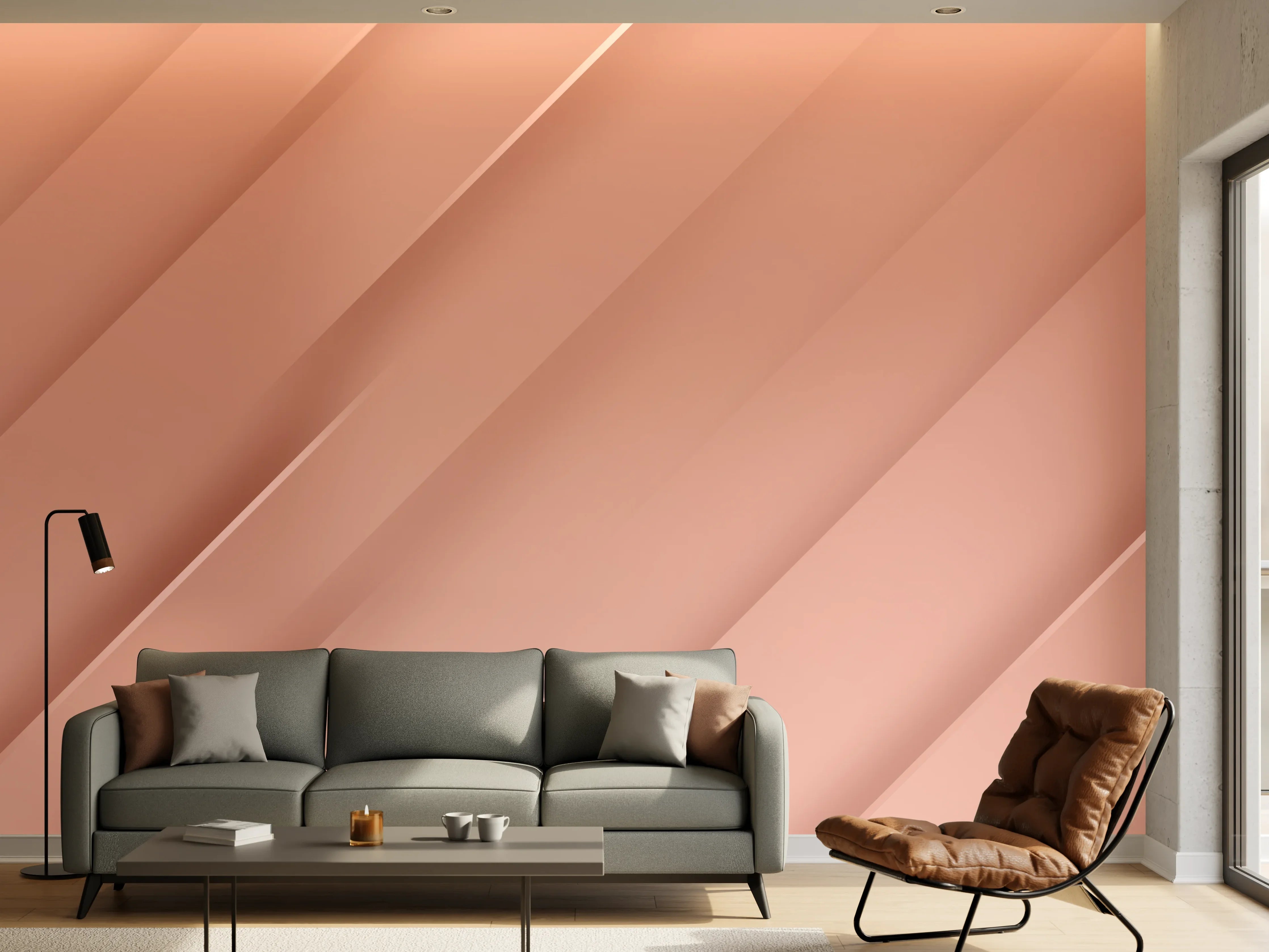 Wandverkleidung Wohnzimmer - Elegant rosa Designer-Accessoire