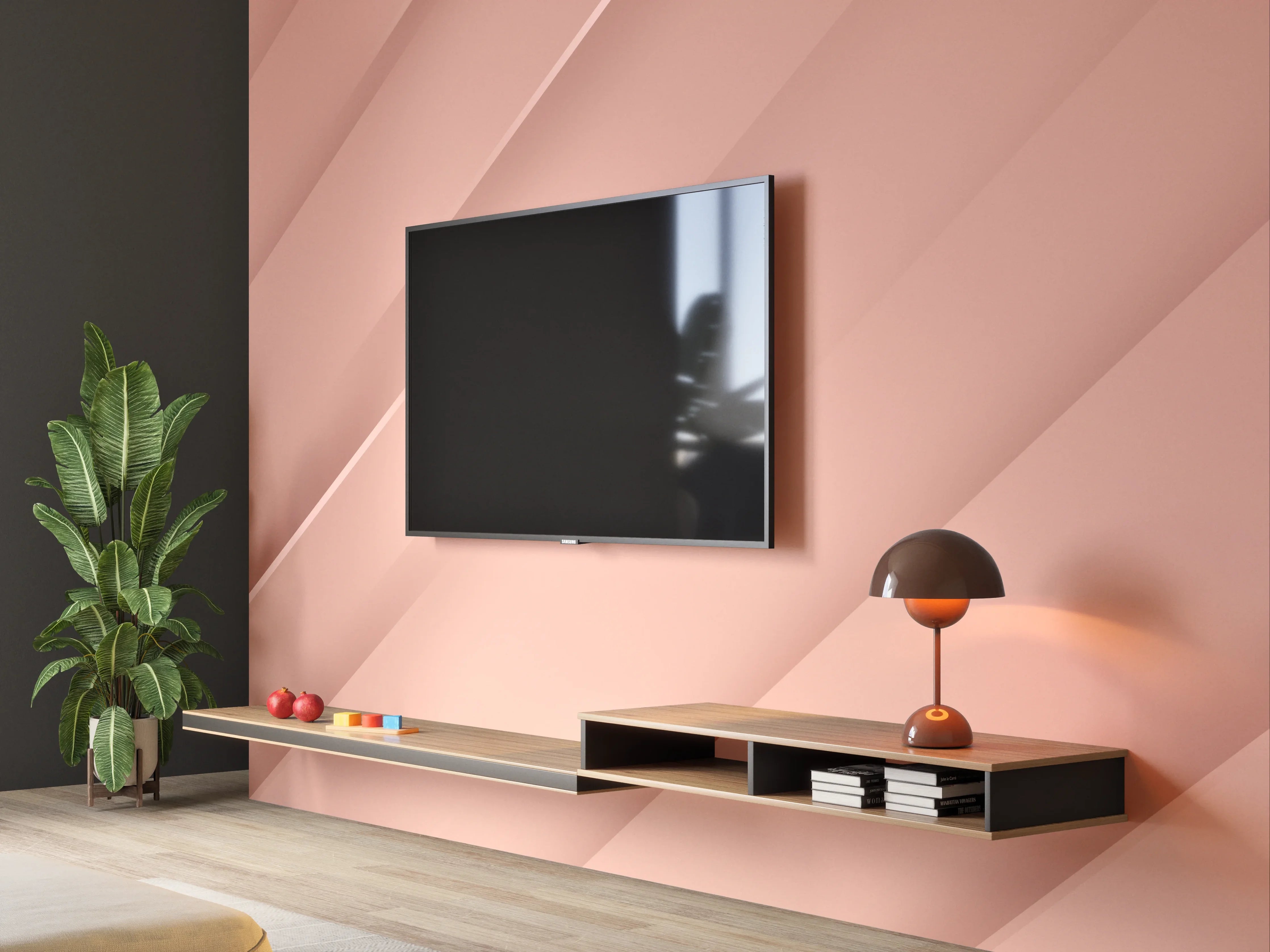 Wandverkleidung Wohnzimmer - Elegant rosa Designer-Accessoire
