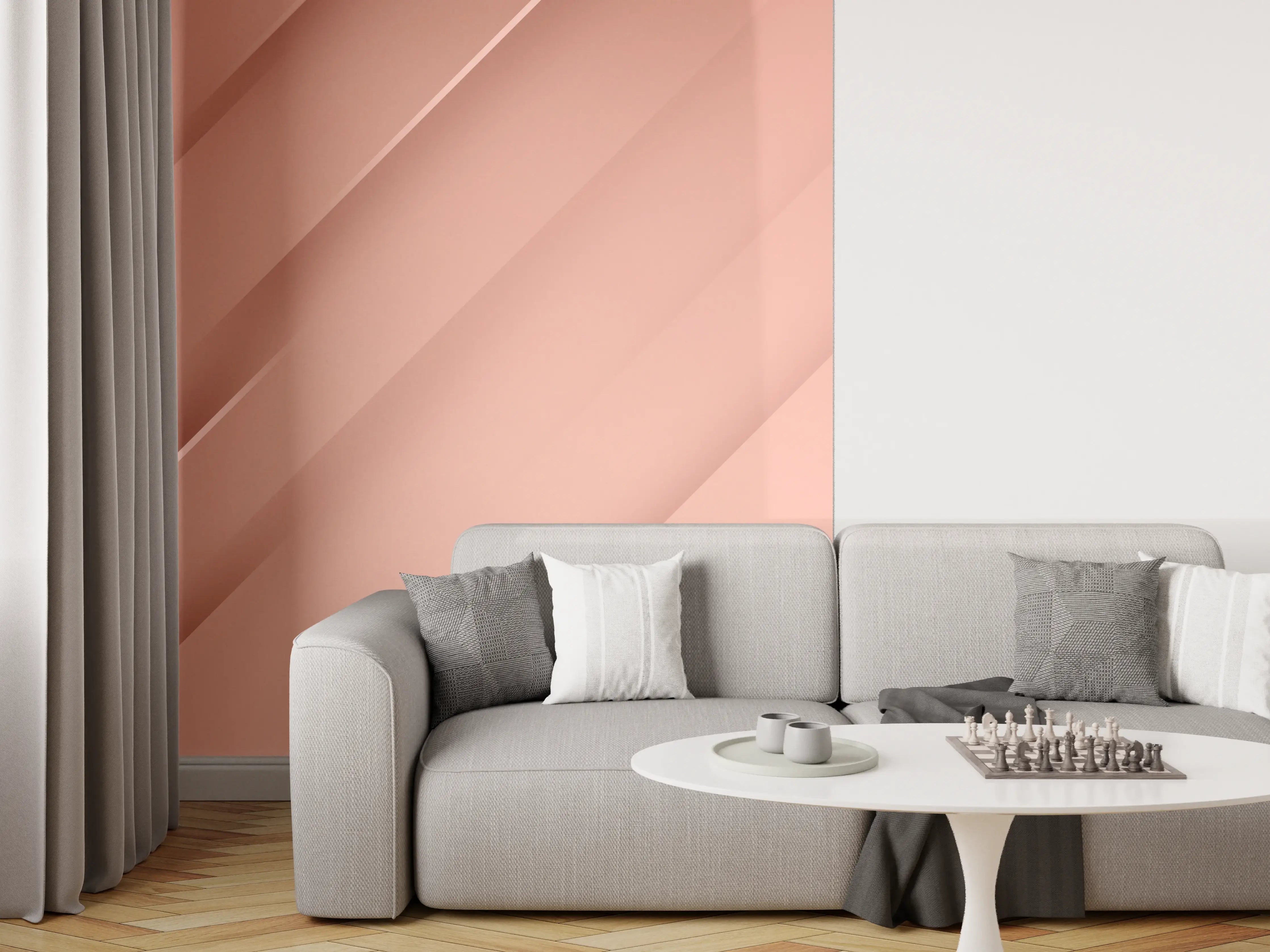Wandverkleidung Wohnzimmer - Elegant rosa Designer-Accessoire