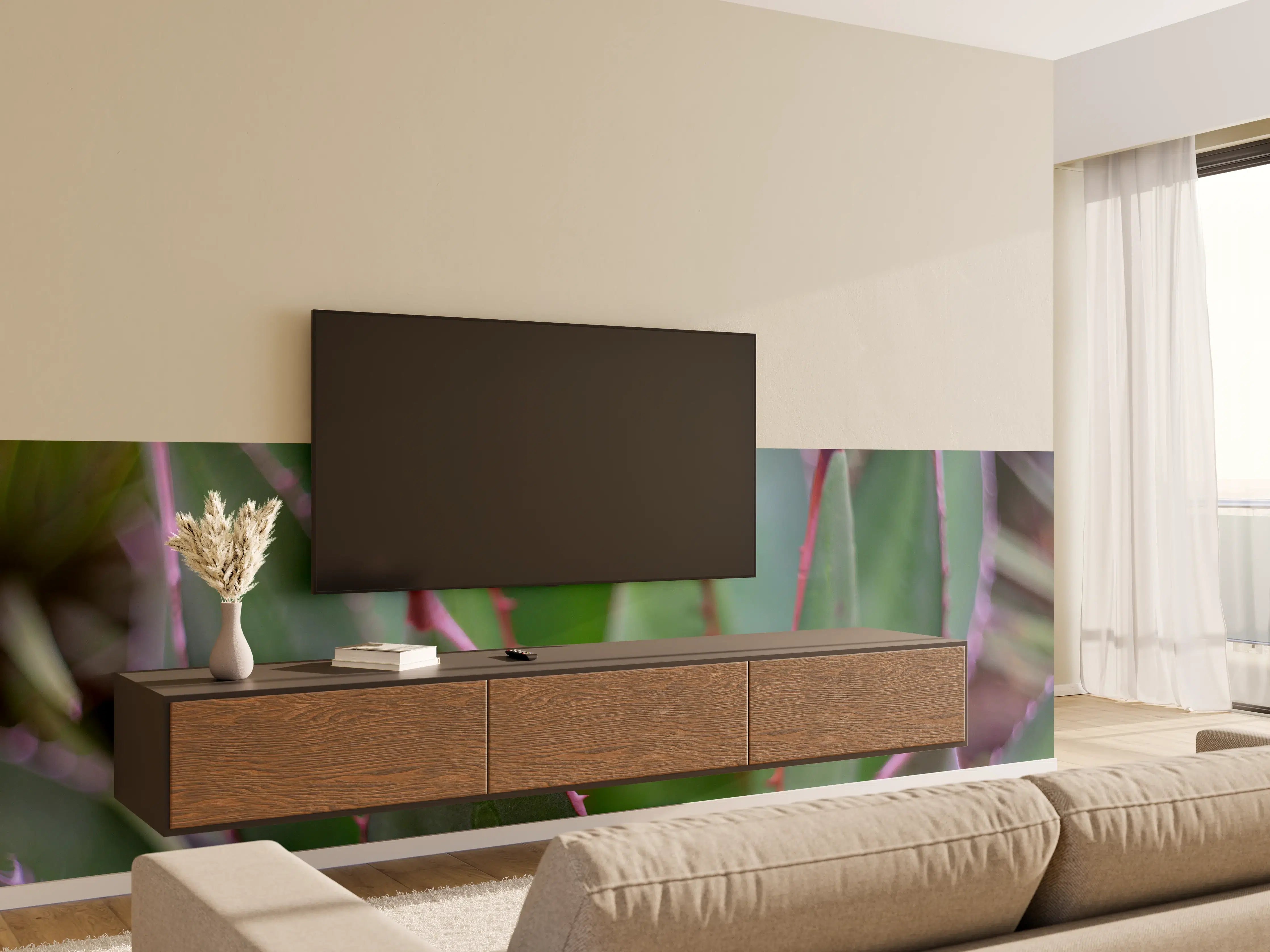 Wandverkleidung Wohnzimmer - Elegante Aloe Vera Pflanze