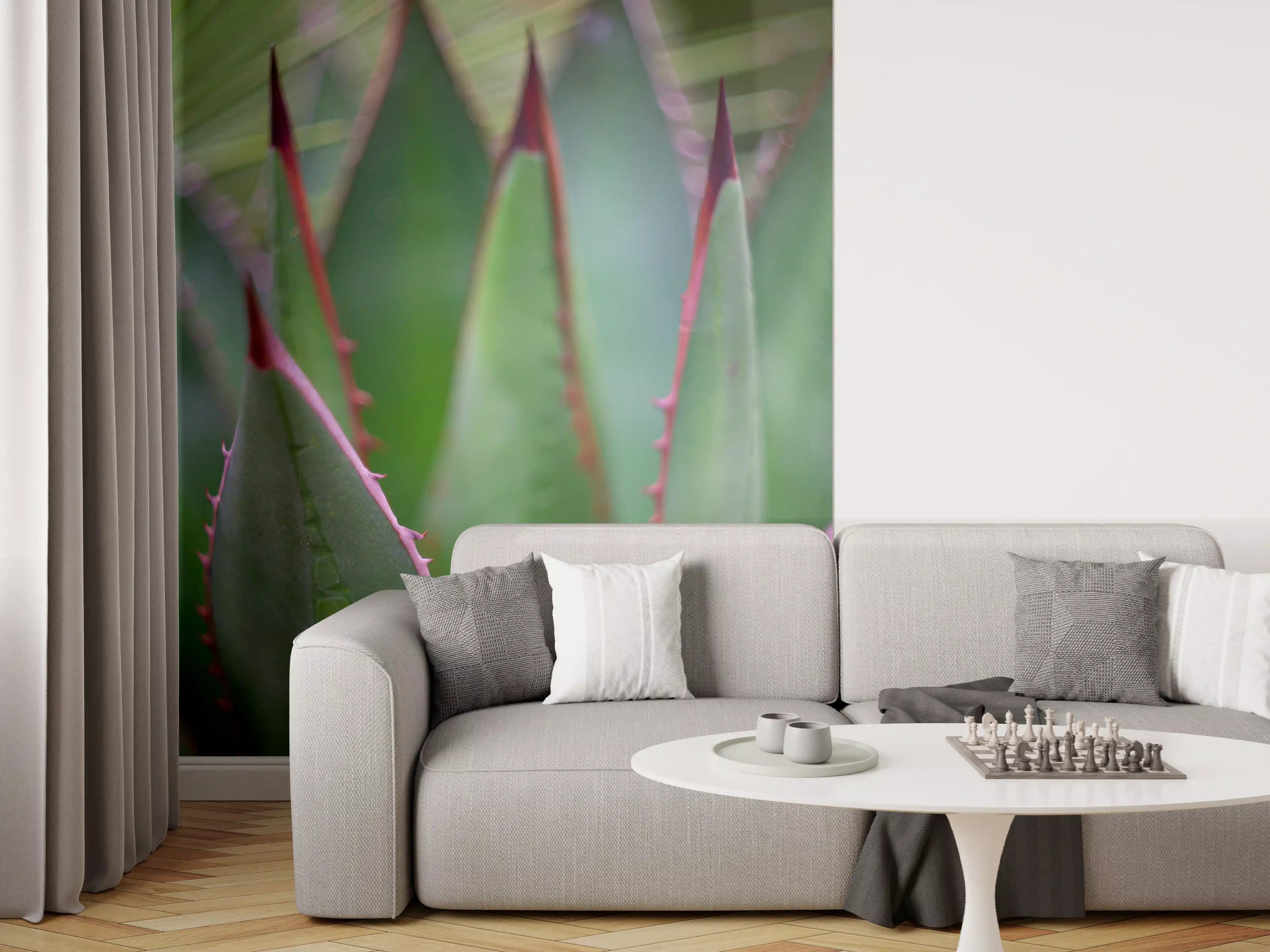 Wandverkleidung Wohnzimmer - Elegante Aloe Vera Pflanze