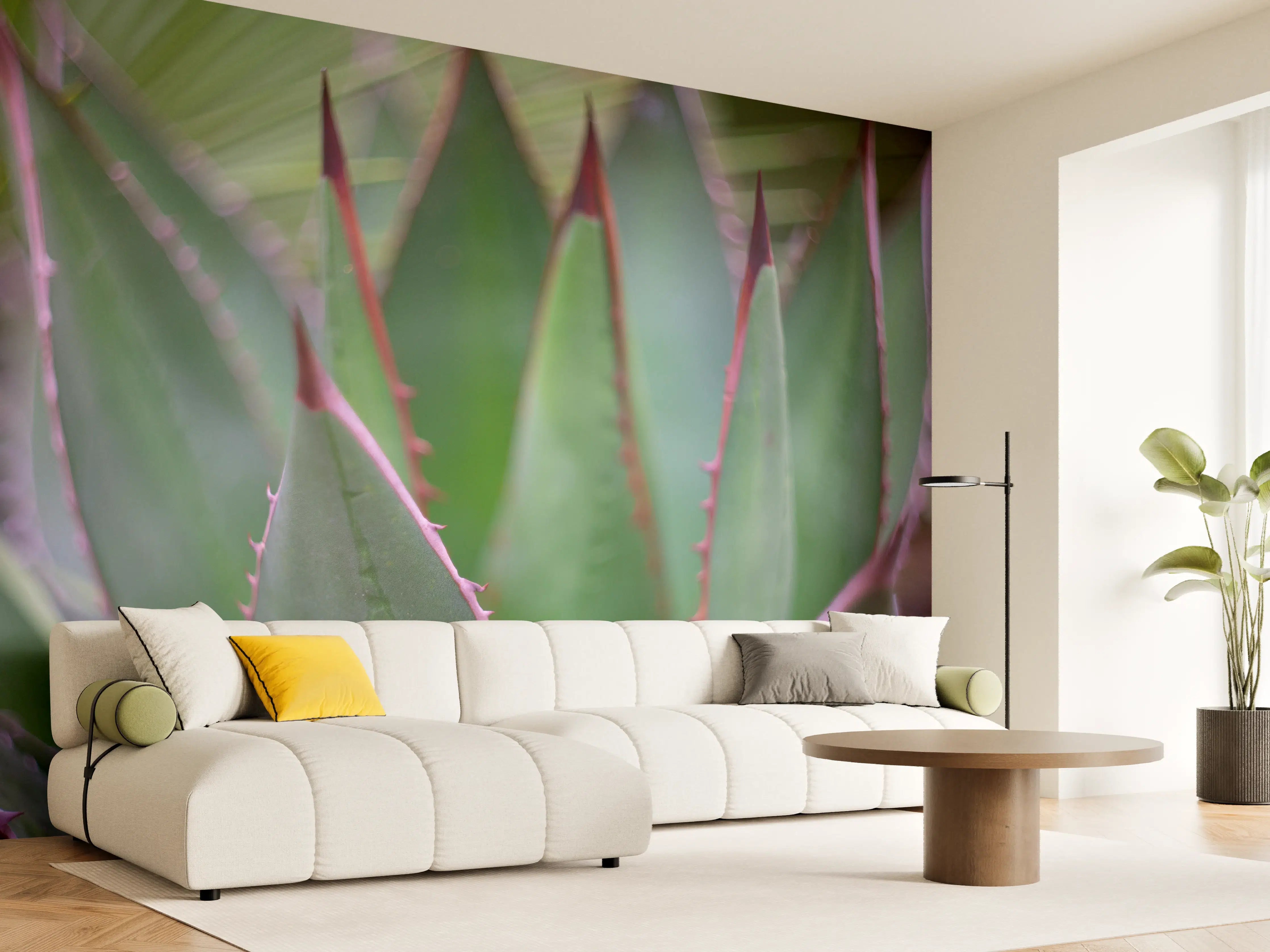Wandverkleidung Wohnzimmer - Elegante Aloe Vera Pflanze