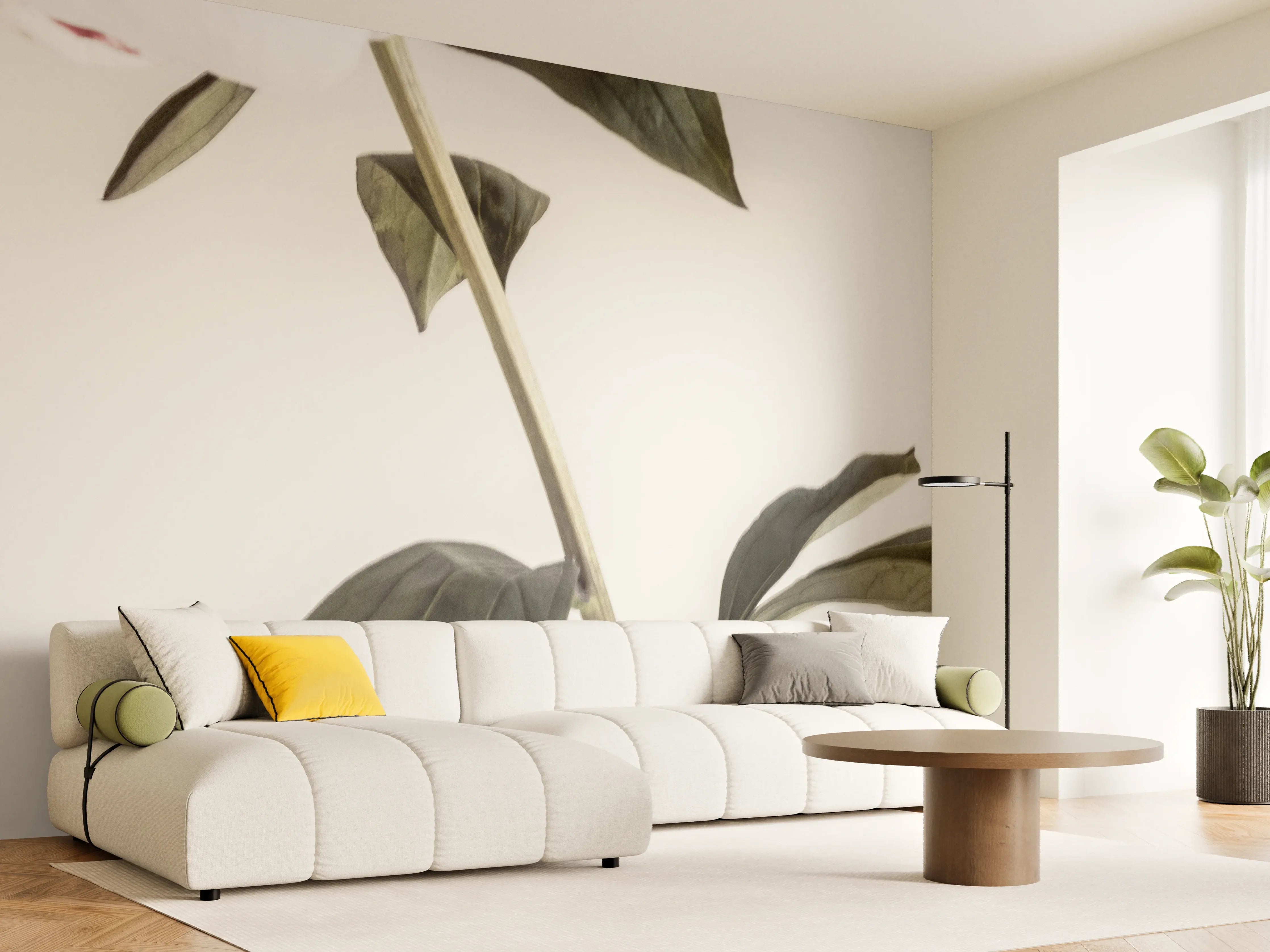 Wandverkleidung Wohnzimmer - Elegante Blume in Nahaufnahme