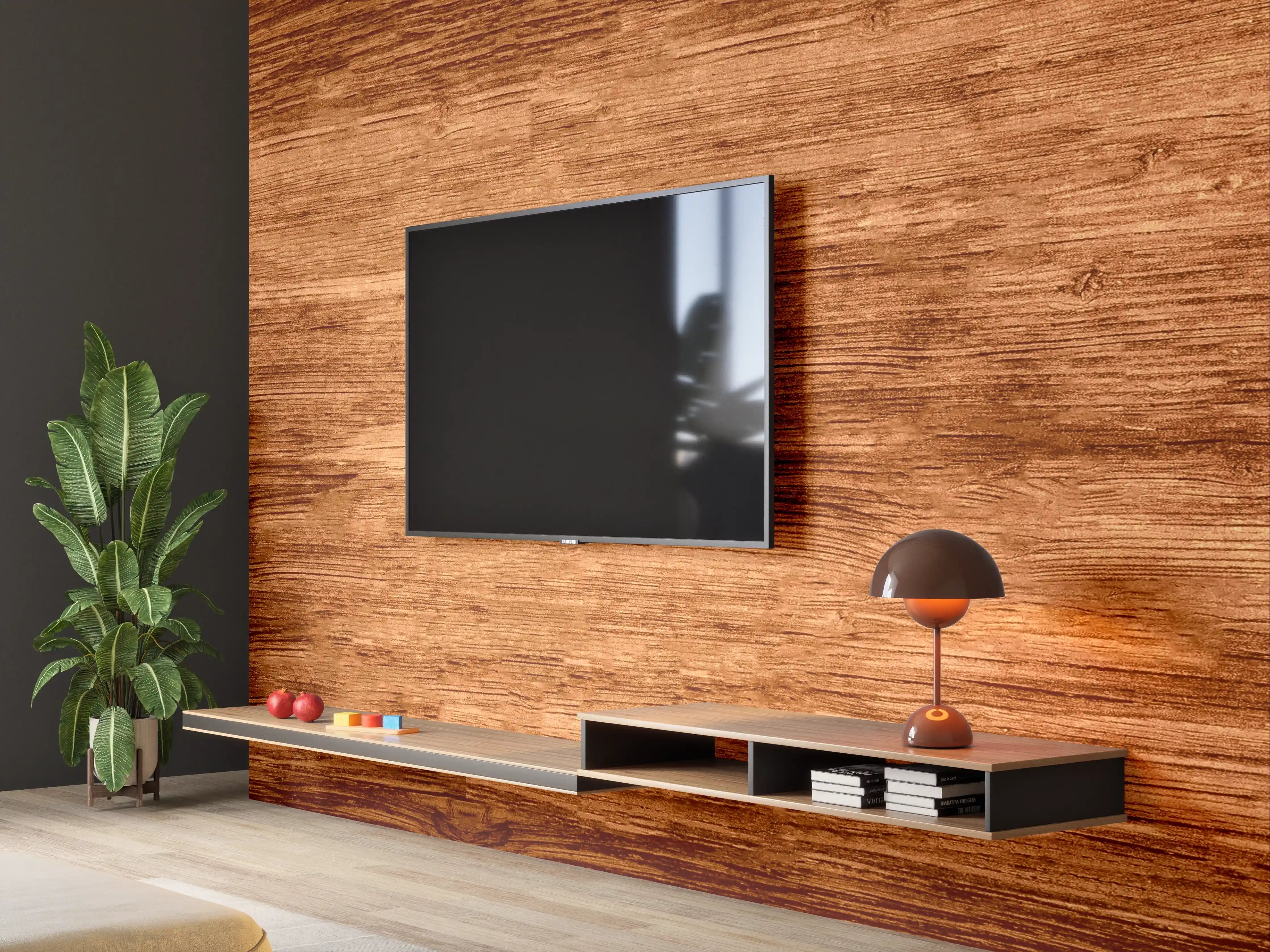 Wandverkleidung Wohnzimmer - Elegante Grautöne für stilvolle Holzoptik