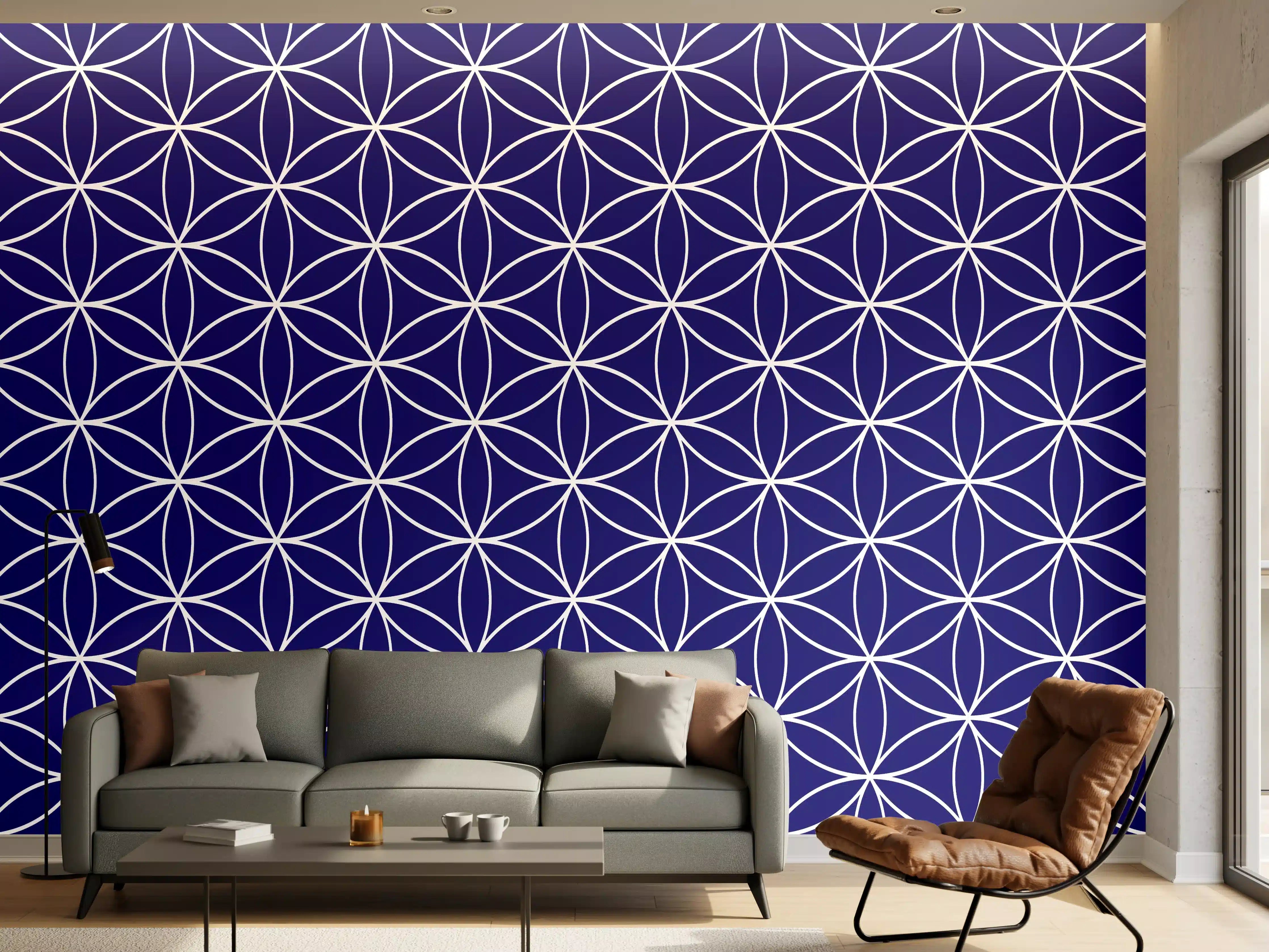 Wandverkleidung Wohnzimmer - Elegante Grautöne in geometrischer Harmonie