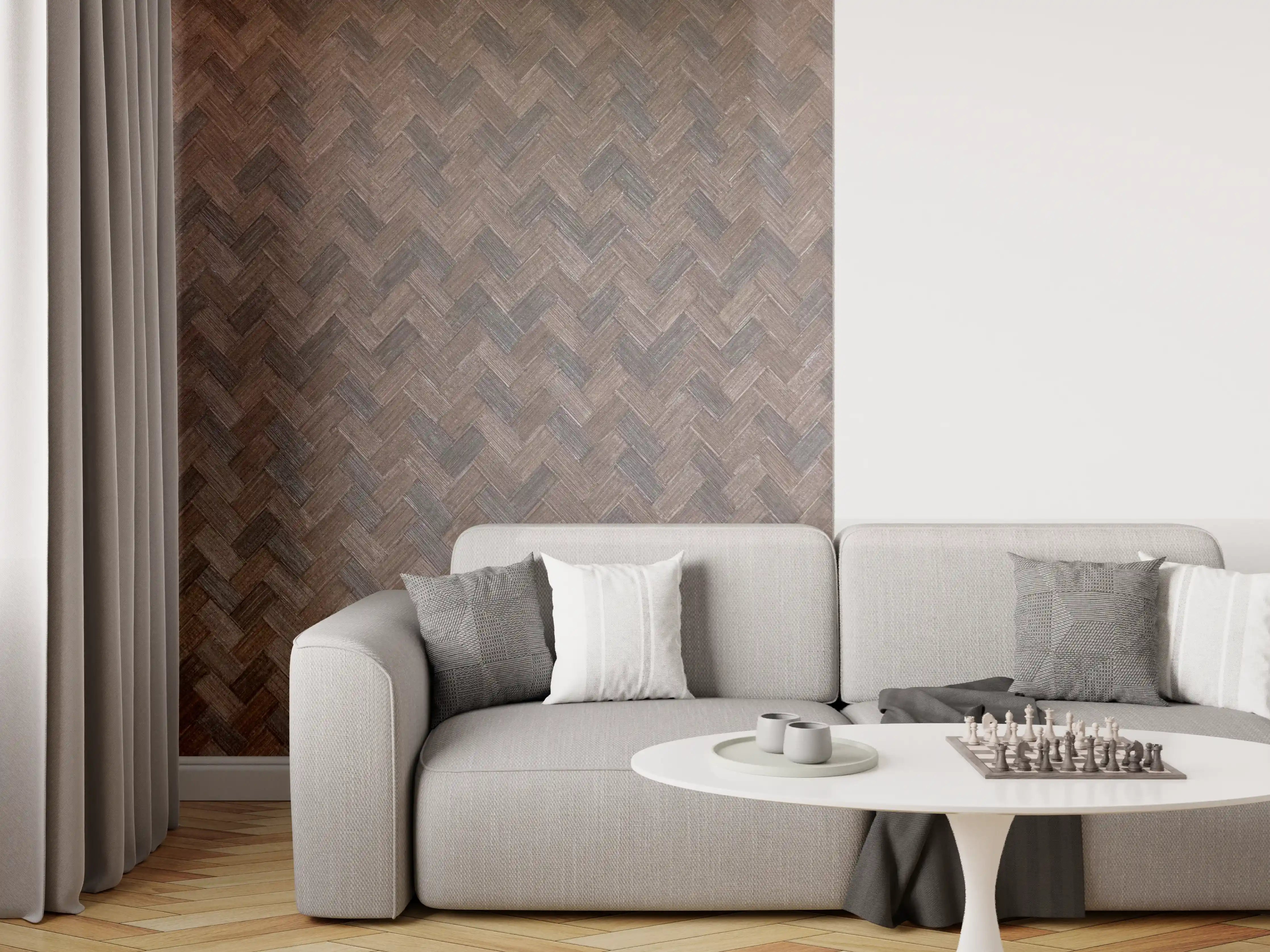 Wandverkleidung Wohnzimmer - Elegante Holzboden-Muster für stilvolle Räume