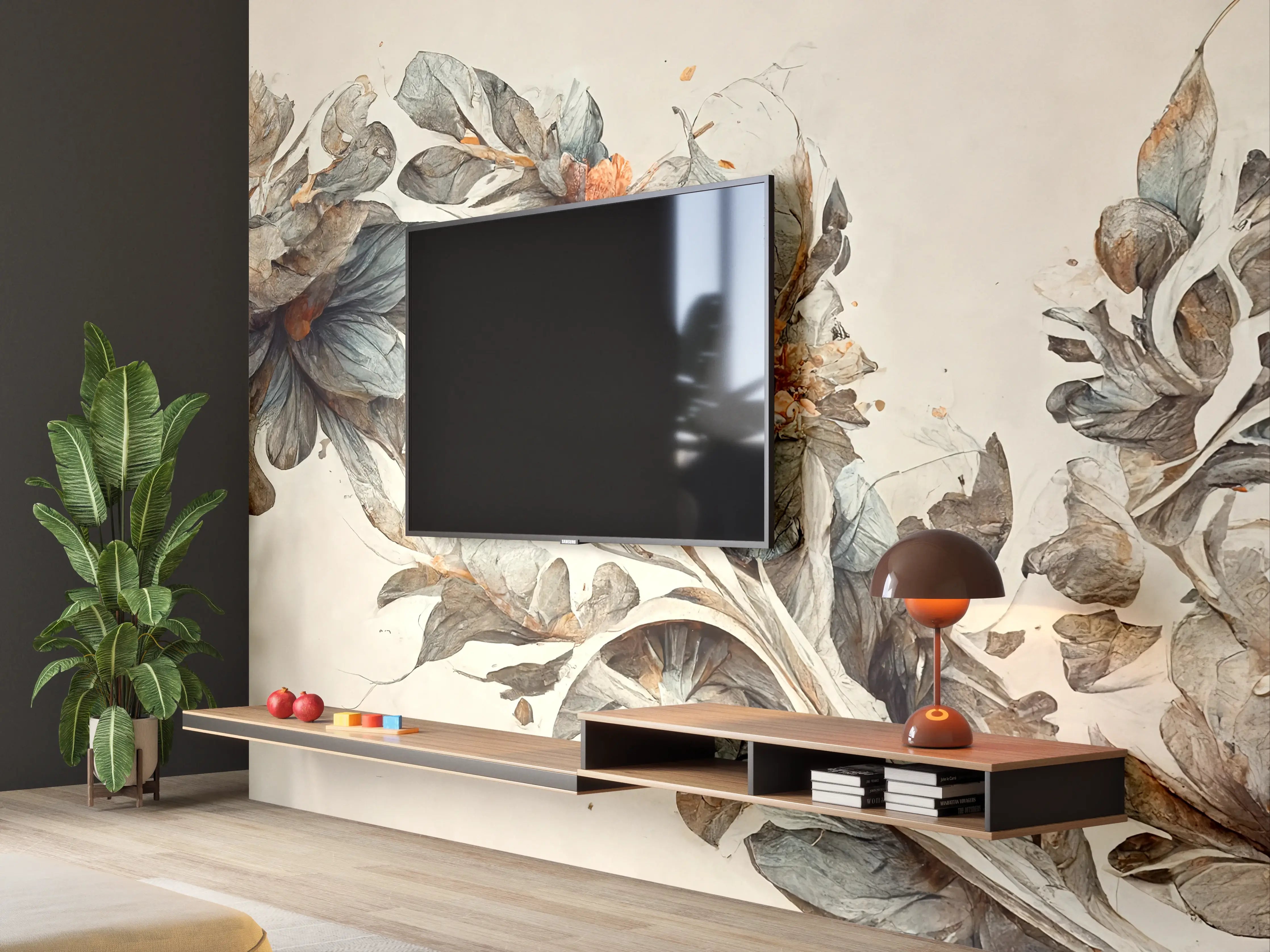 Wandverkleidung Wohnzimmer - Elegante Küstenlandschaft mit Wasserfall