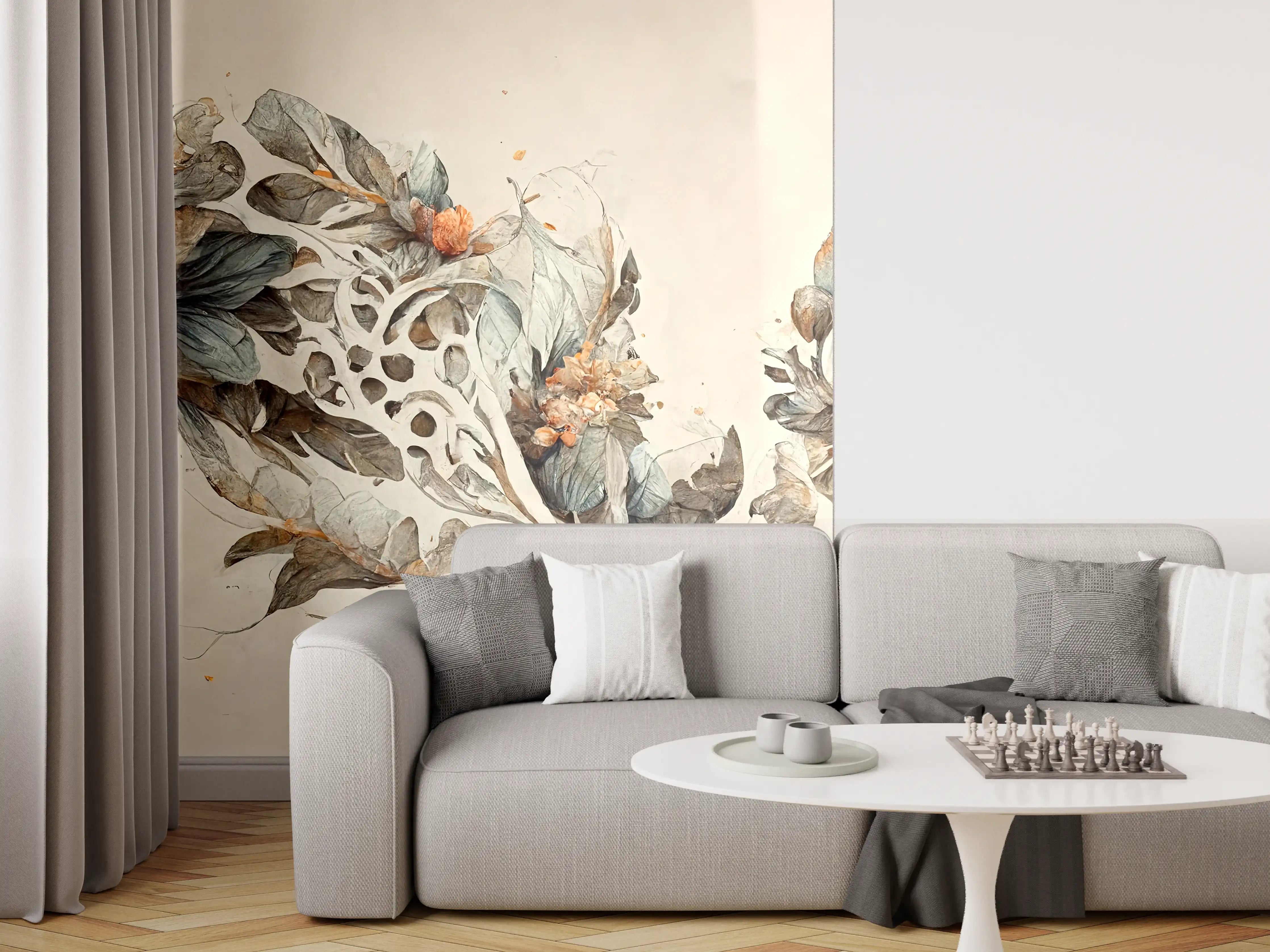 Wandverkleidung Wohnzimmer - Elegante Küstenlandschaft mit Wasserfall