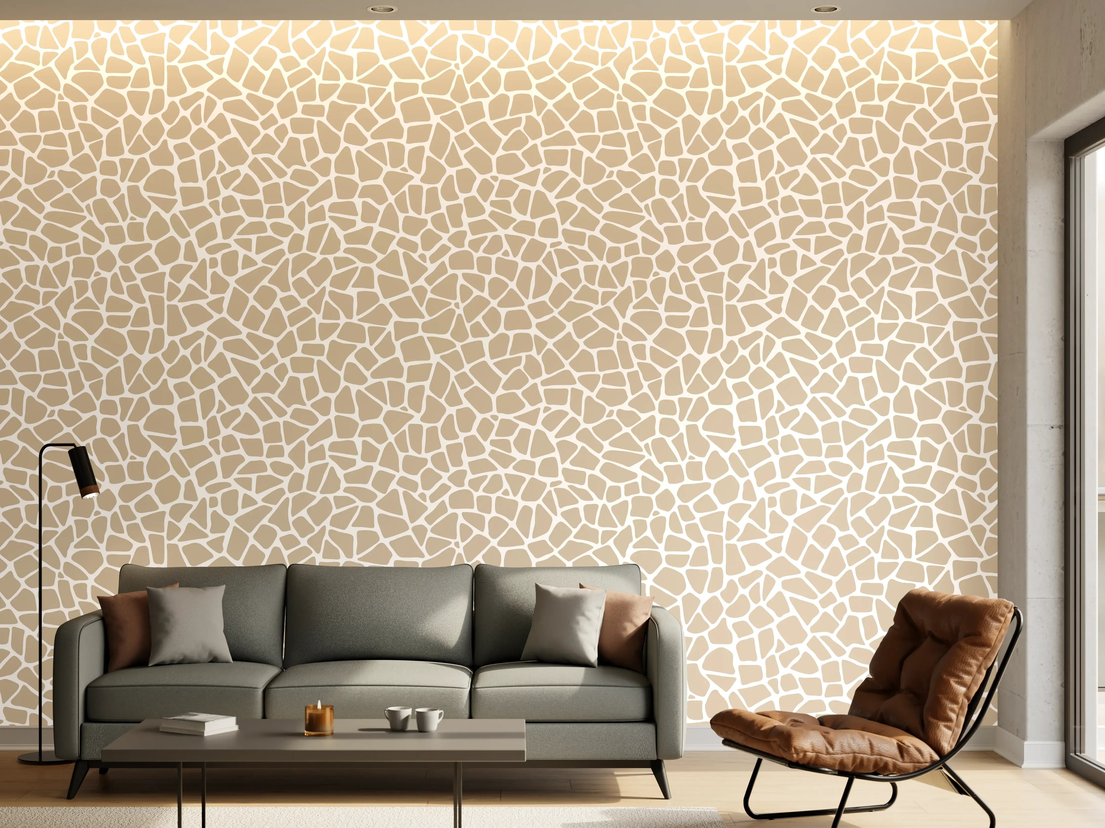 Wandverkleidung Wohnzimmer - Elegante Marmor-Optik Wandgestaltung