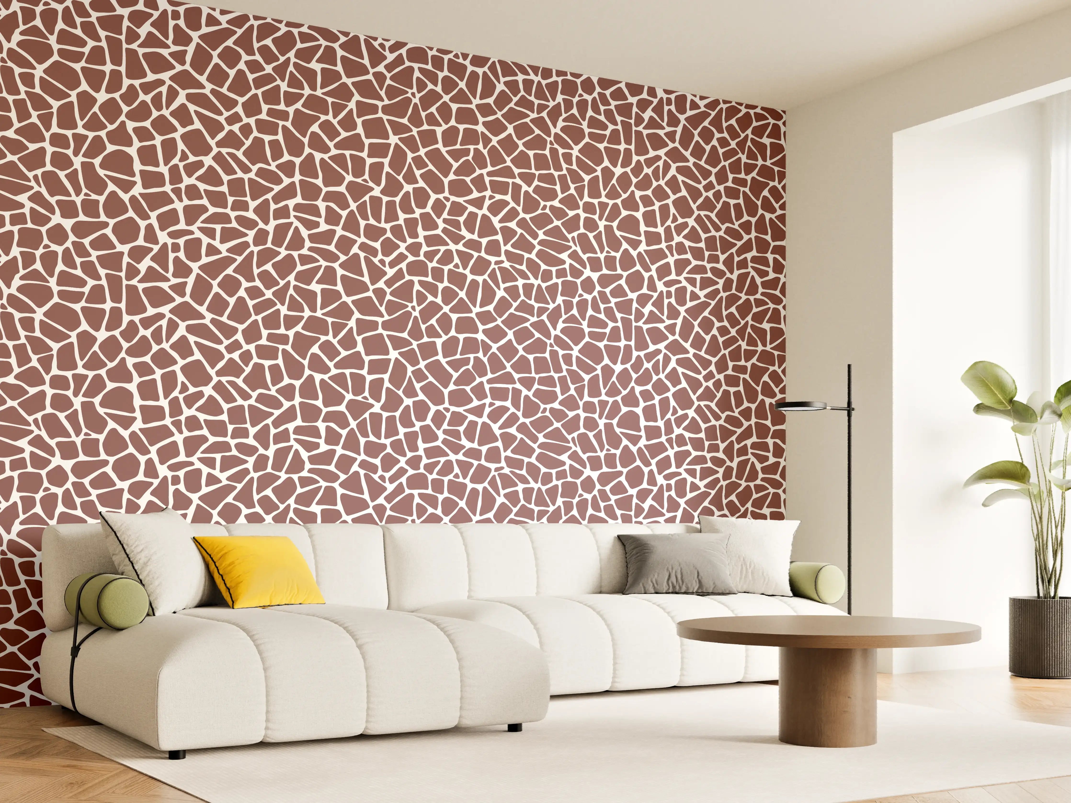 Wandverkleidung Wohnzimmer - Elegante Mosaik-Fliese mit Braun- und Beigetönen