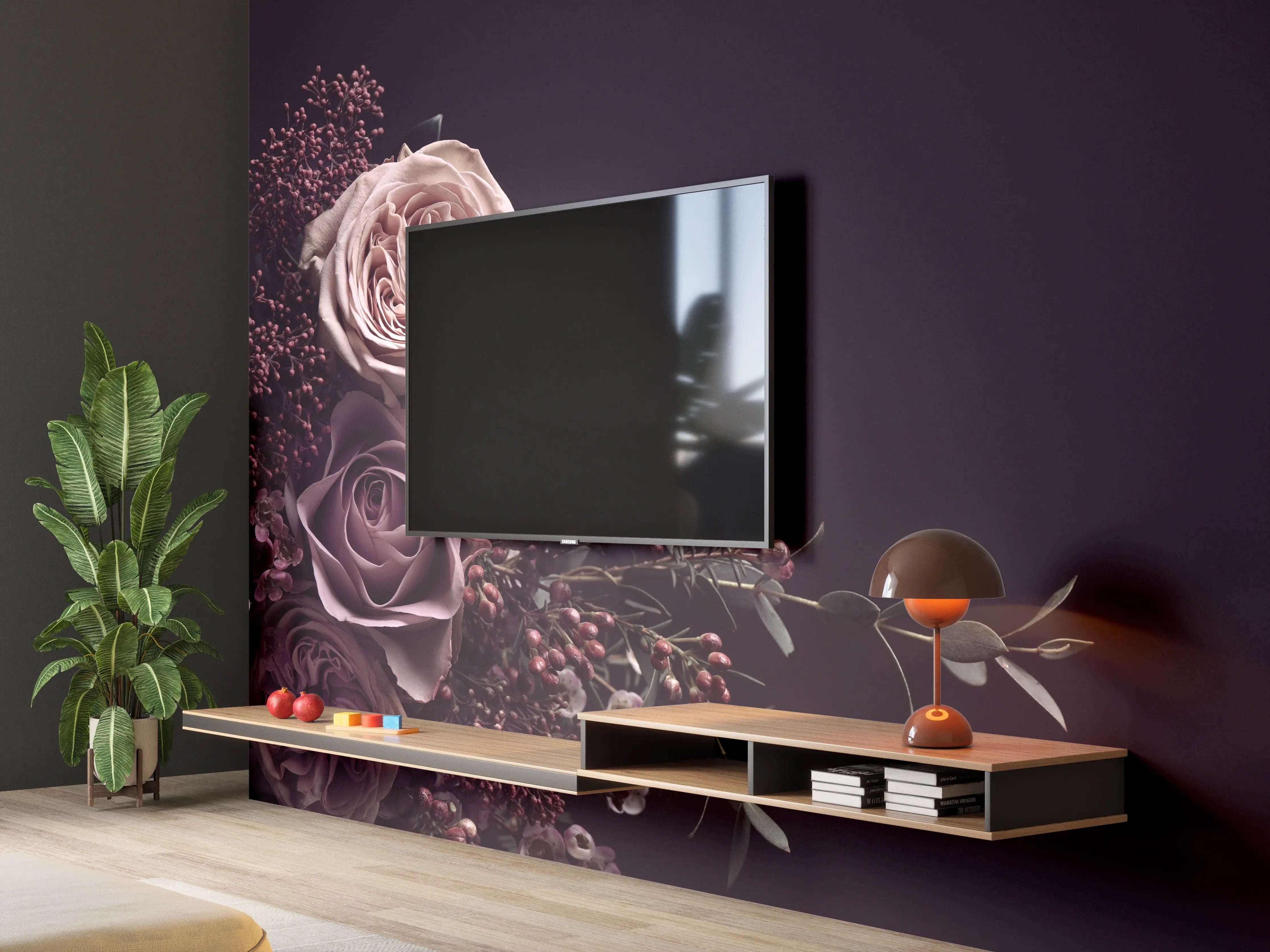 Wandverkleidung Wohnzimmer - Elegante Rosencollection