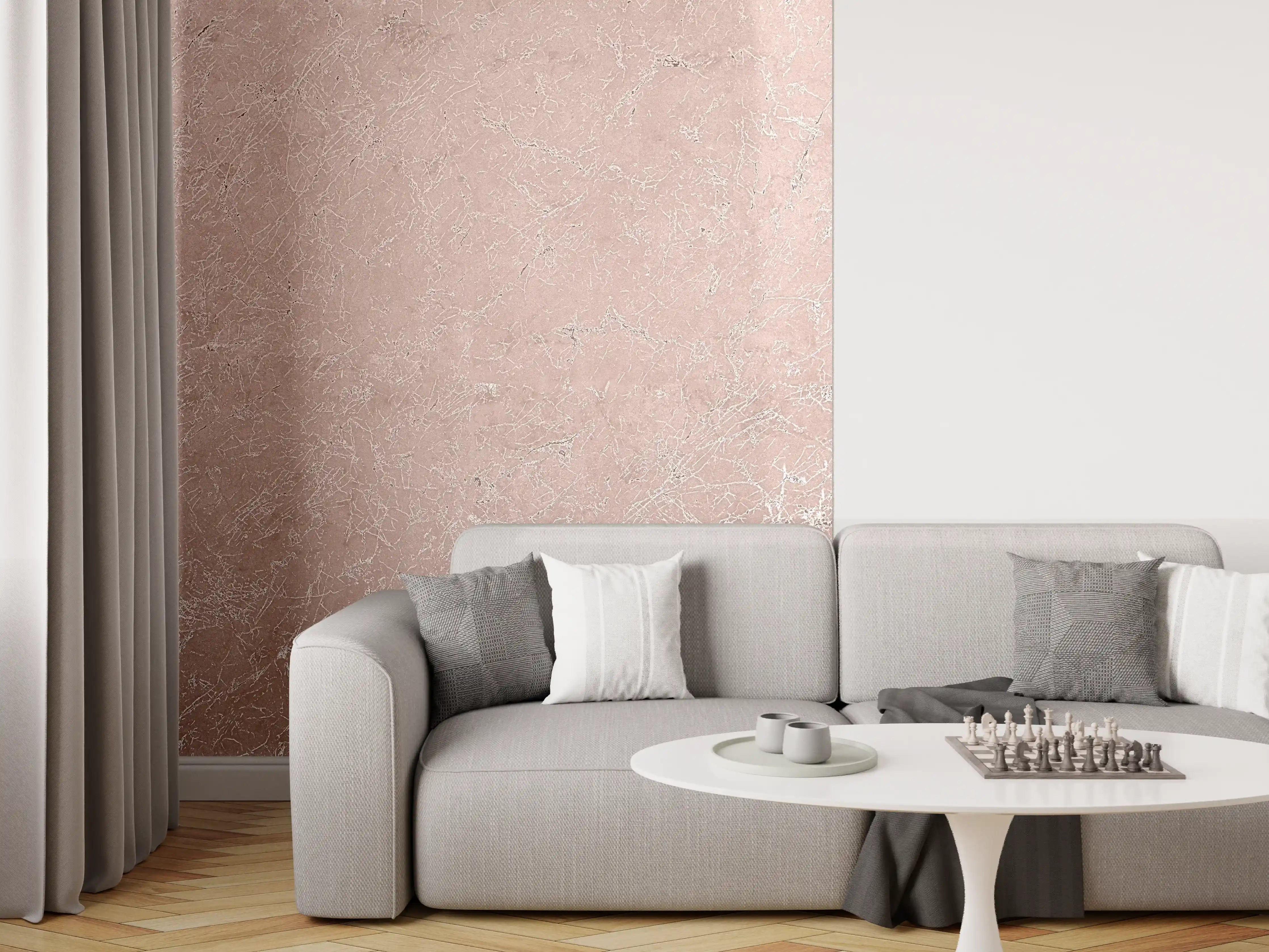 Wandverkleidung Wohnzimmer - Elegante rosa Marmorfliesen für dein Zuhause