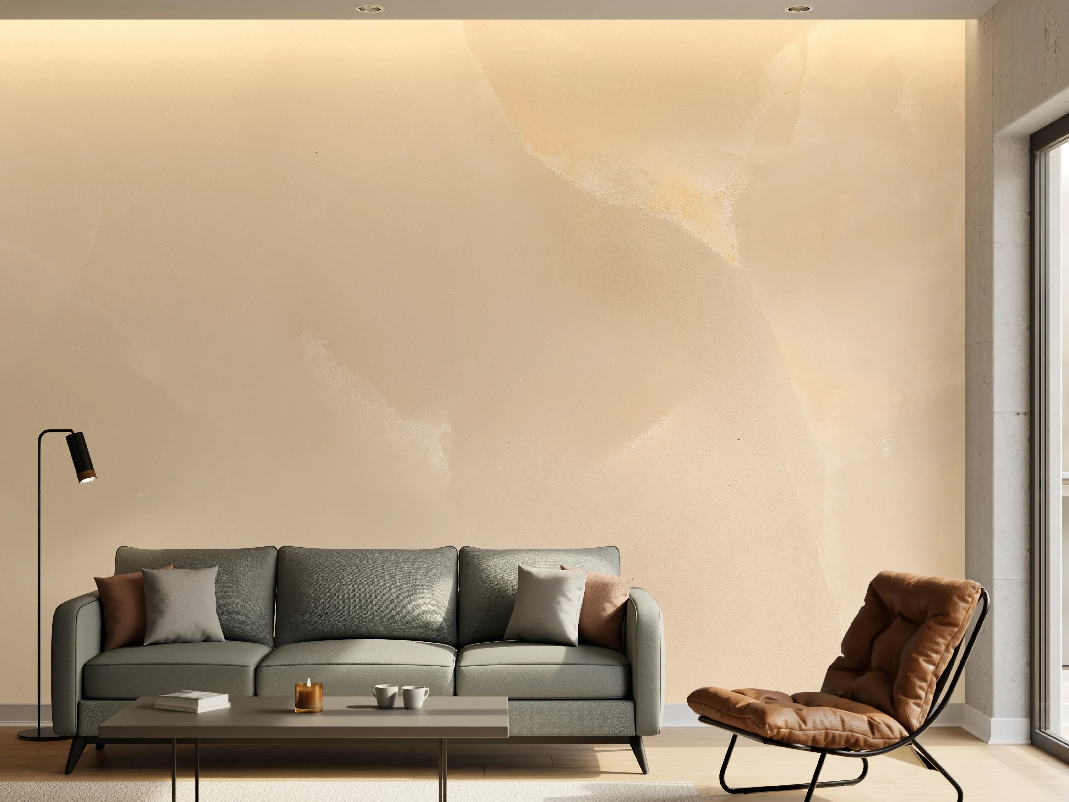 Wandverkleidung Wohnzimmer - Elegante, helle Marmoroberfläche