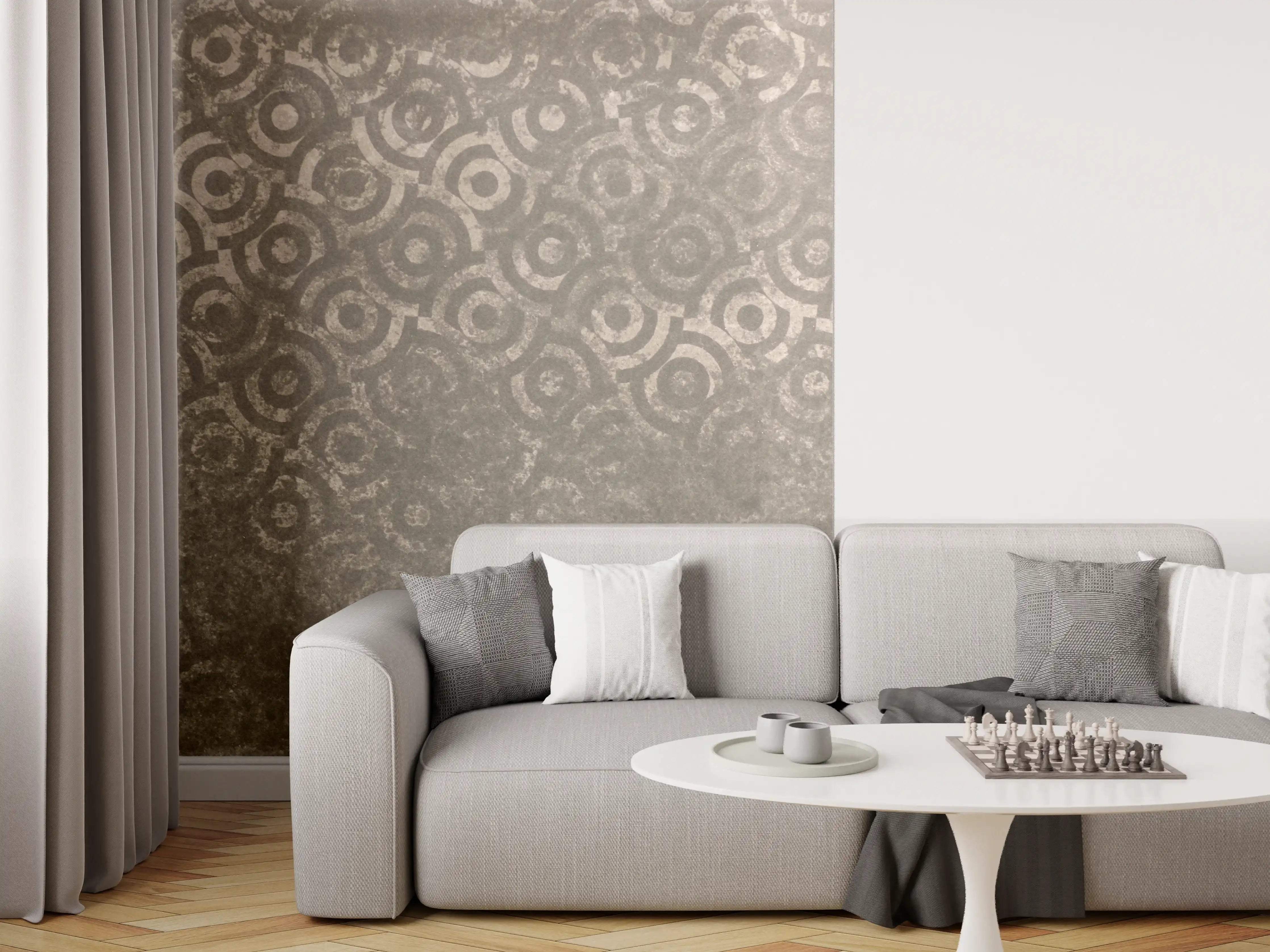 Wandverkleidung Wohnzimmer - Elegante, strukturierte Metalloberfläche