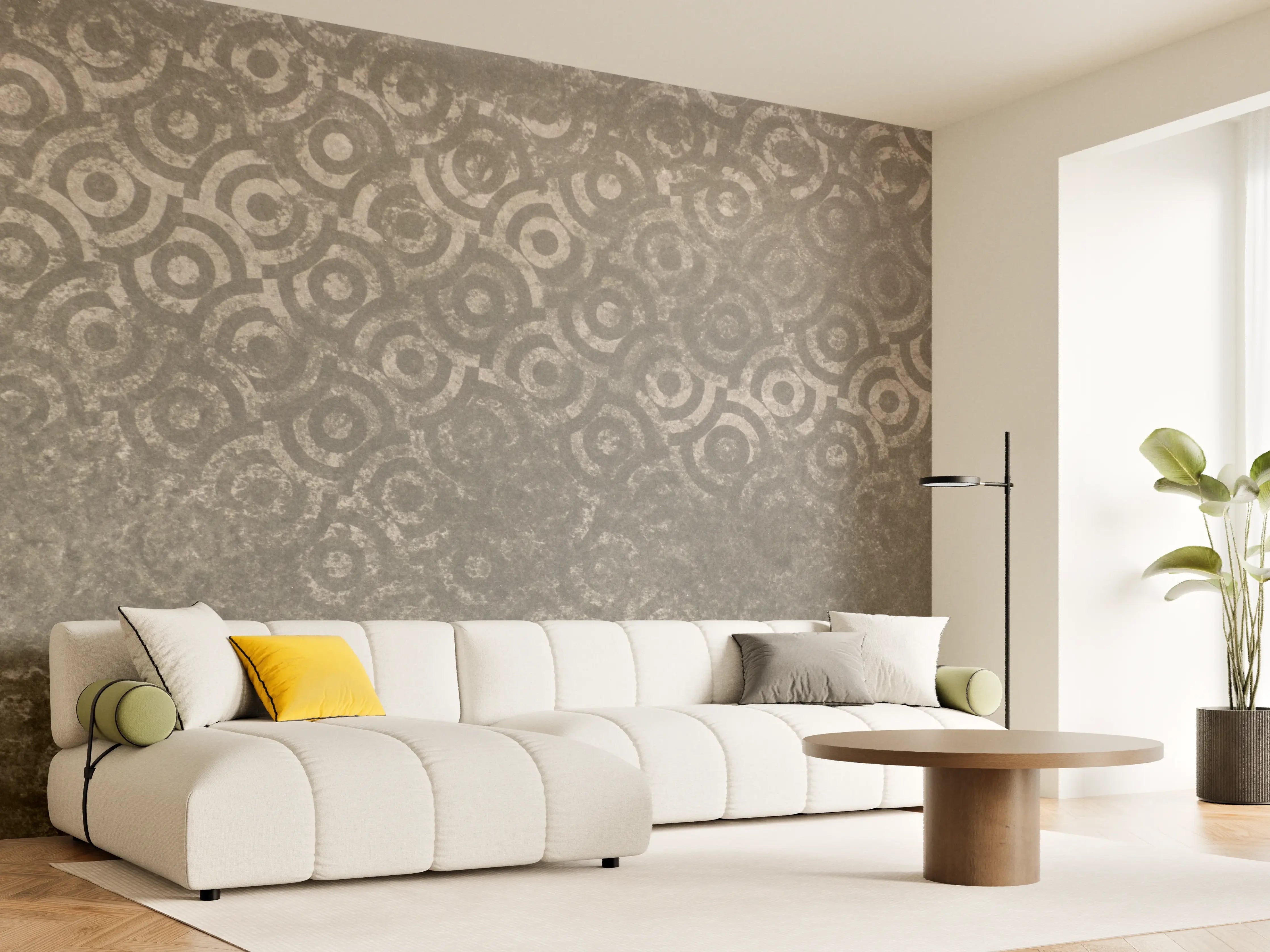 Wandverkleidung Wohnzimmer - Elegante, strukturierte Metalloberfläche