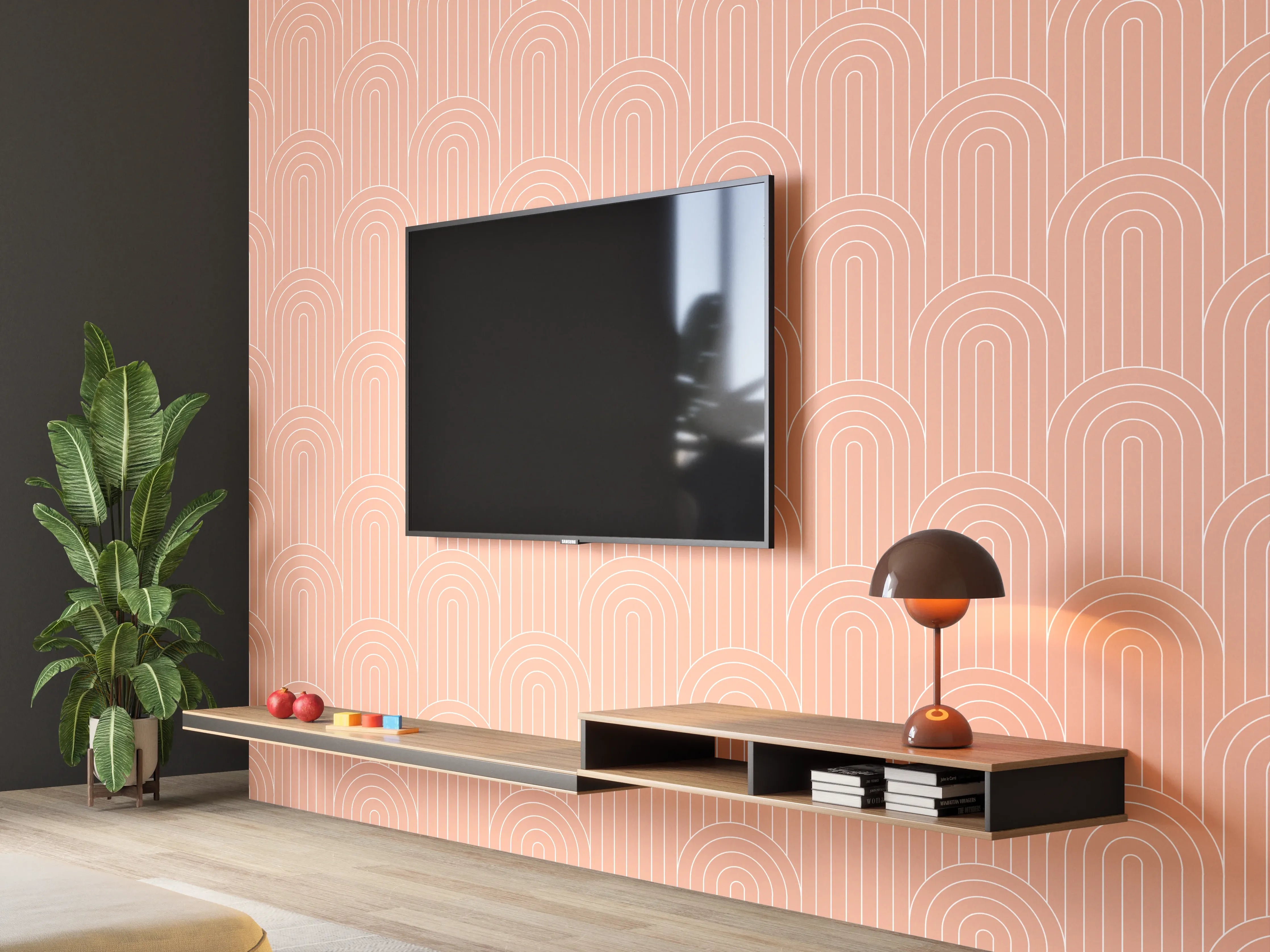 Wandverkleidung Wohnzimmer - Elegantes Motiv mit warmen Farbtönen