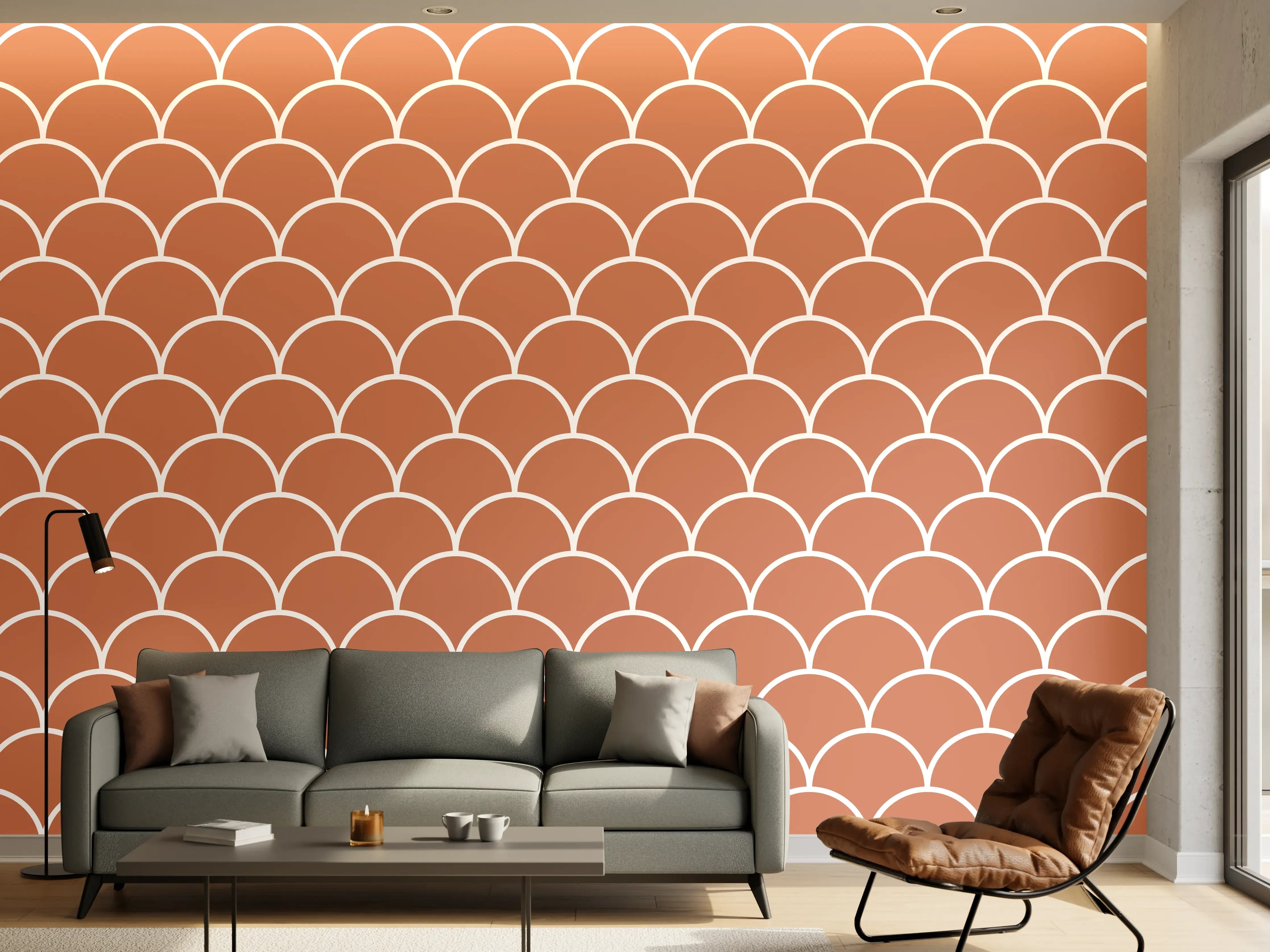 Wandverkleidung Wohnzimmer - Elegantes Muster im vintage Stil