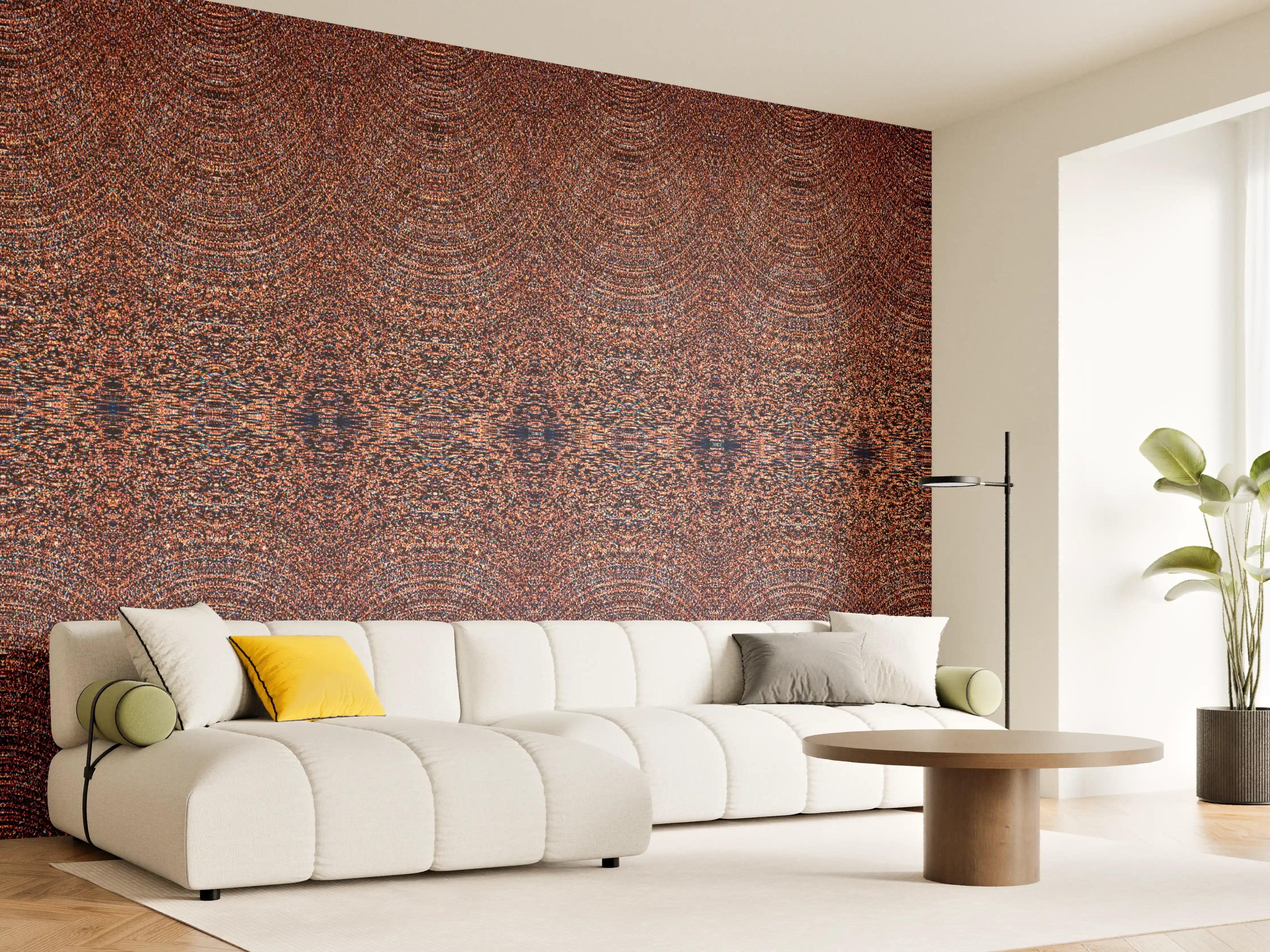 Wandverkleidung Wohnzimmer - Elegantes Muster in warmen Farben