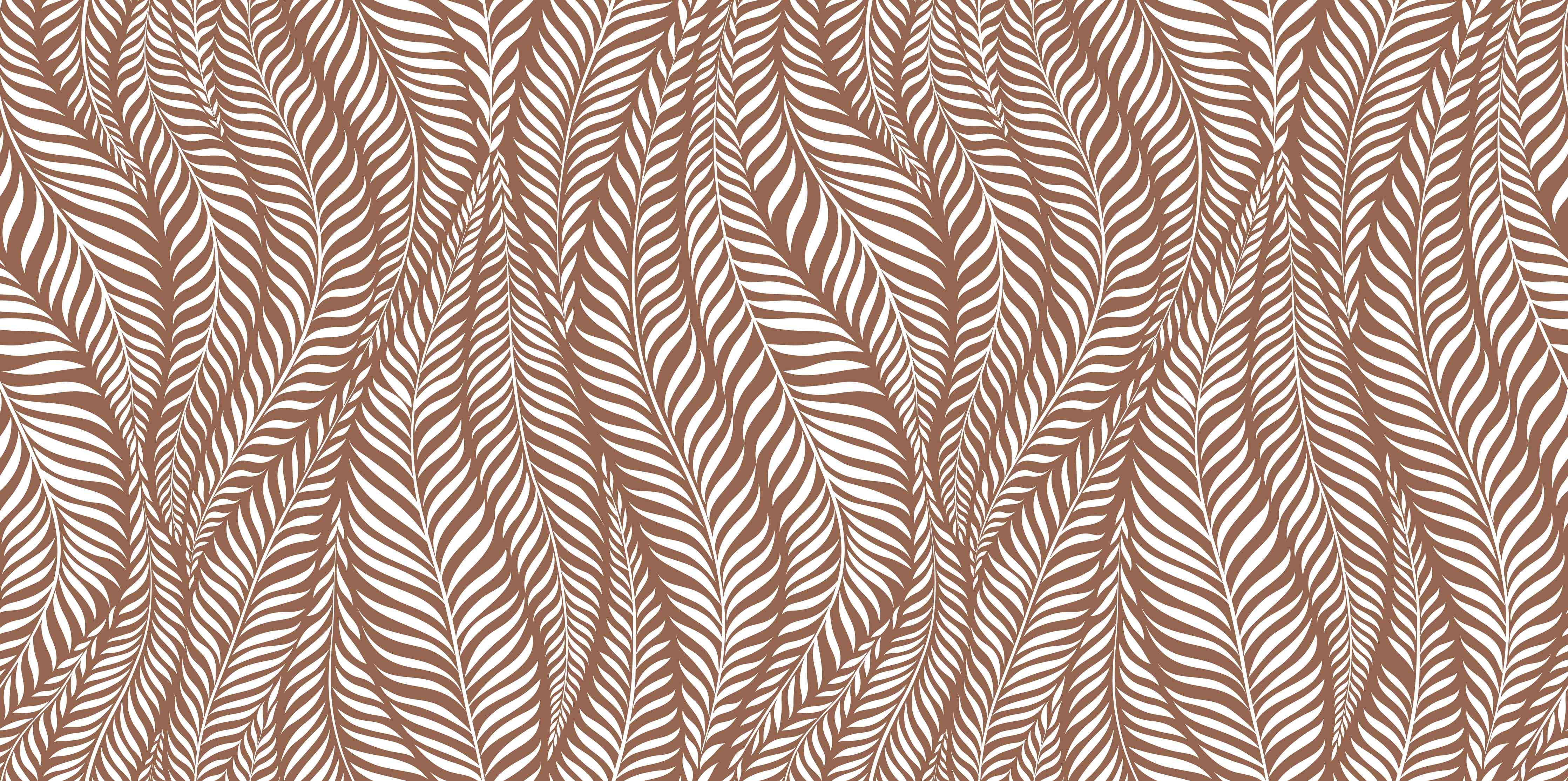 Wandverkleidung Wohnzimmer-Elegantes Palmendesign in Braun und Weiß