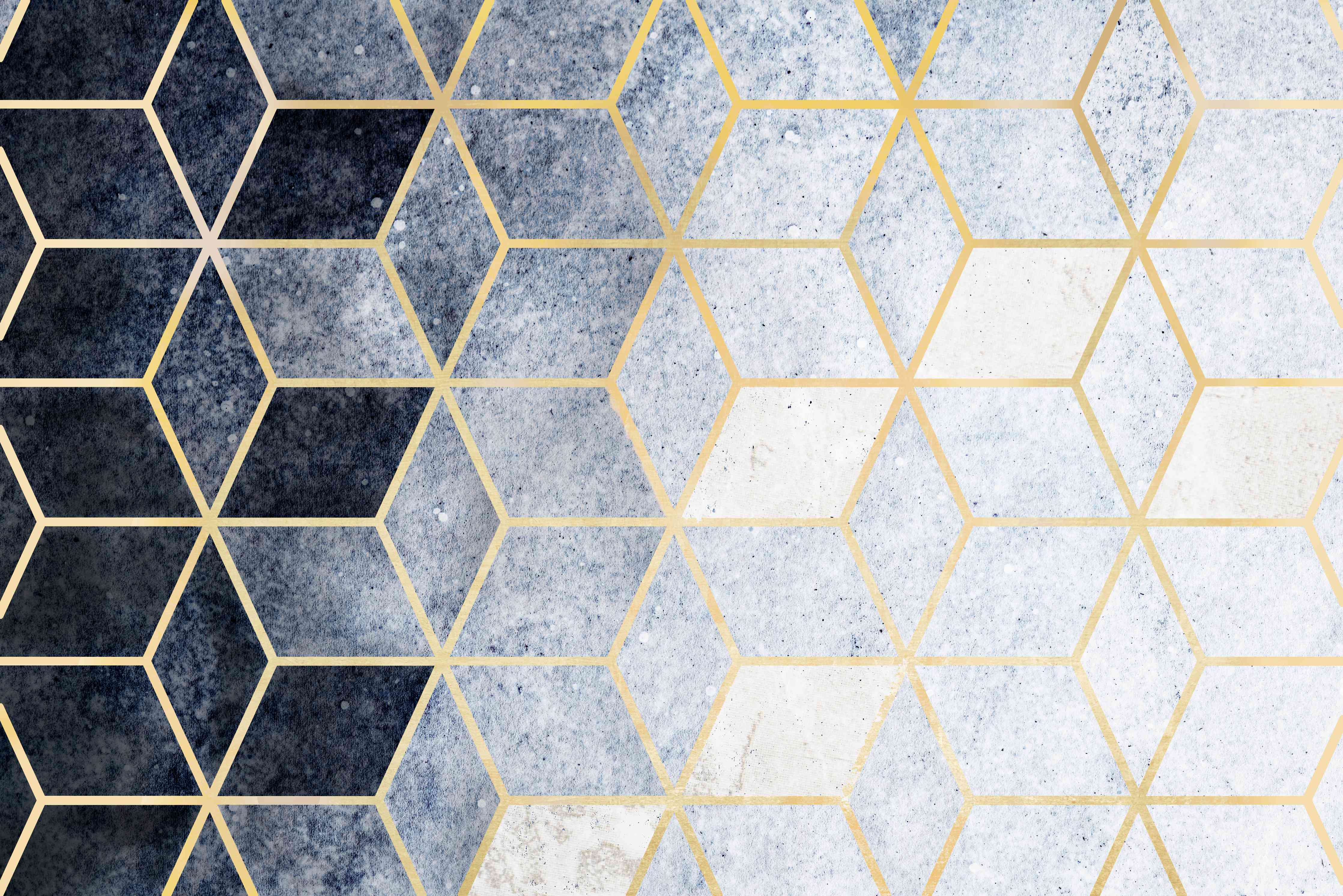 Wandverkleidung Wohnzimmer-Elegantes geometrisches Muster mit Goldakzenten