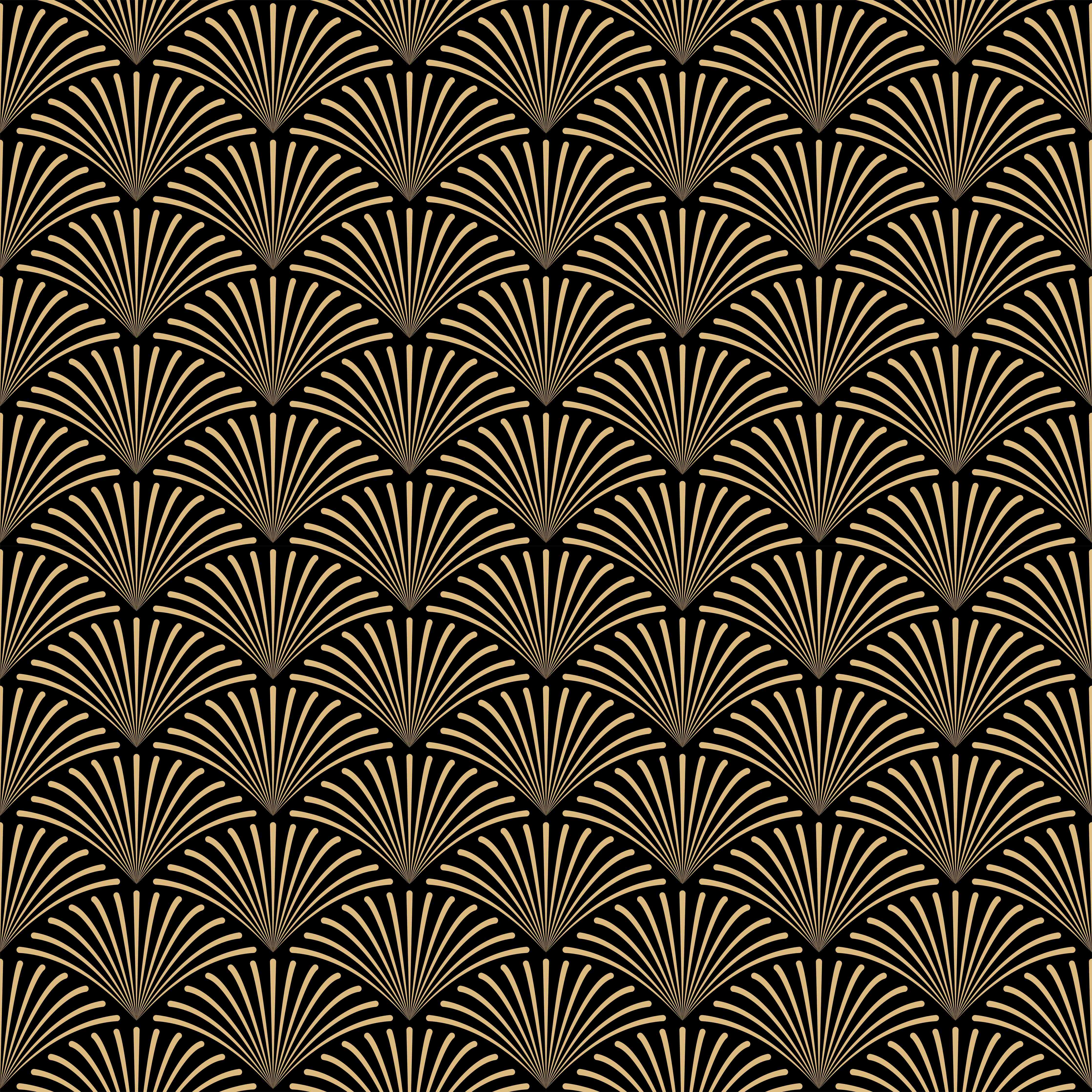 Wandverkleidung Wohnzimmer-Elegantes gold-schwarzes Muster mit geometrischem Design