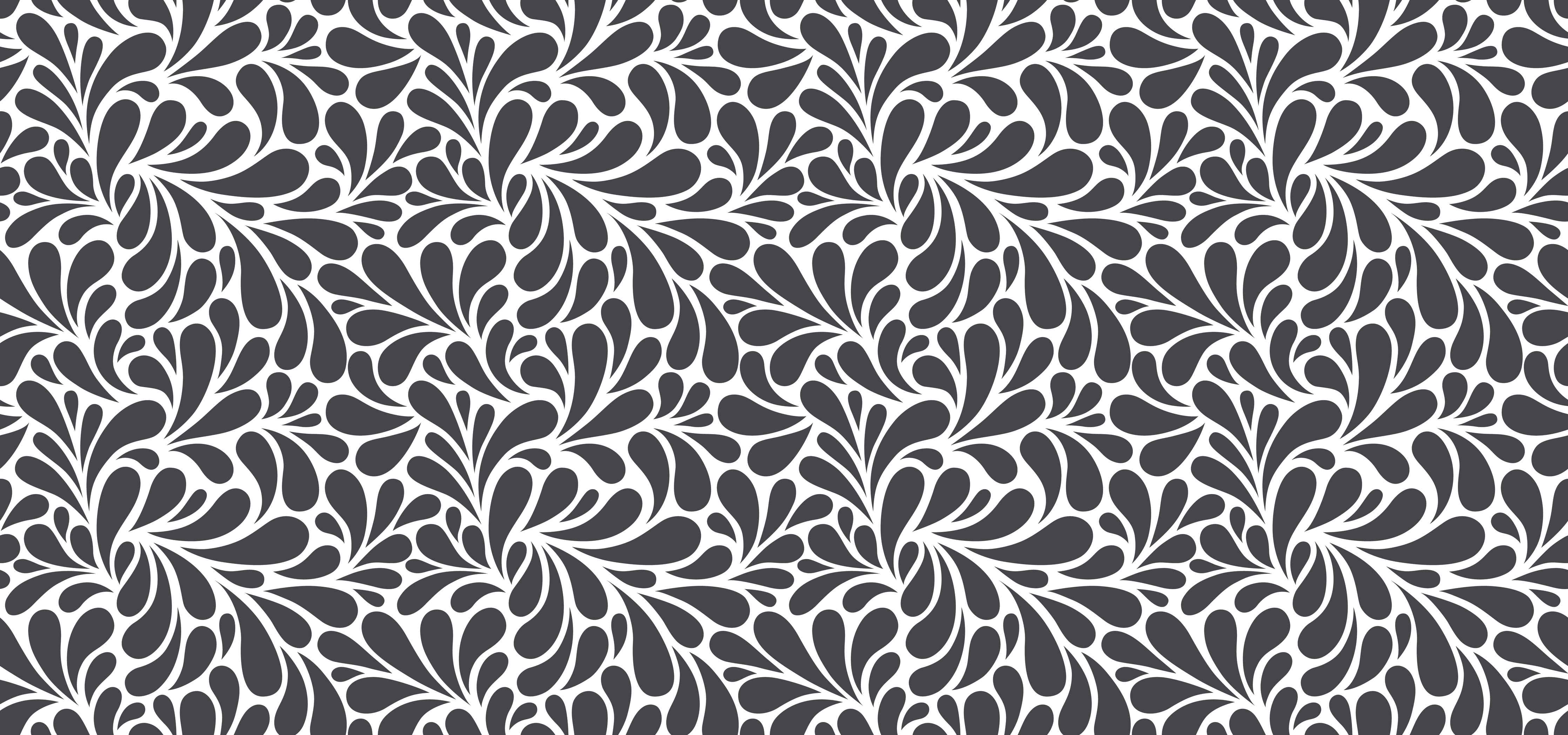 Wandverkleidung Wohnzimmer-Elegantes schwarzes Laubmuster