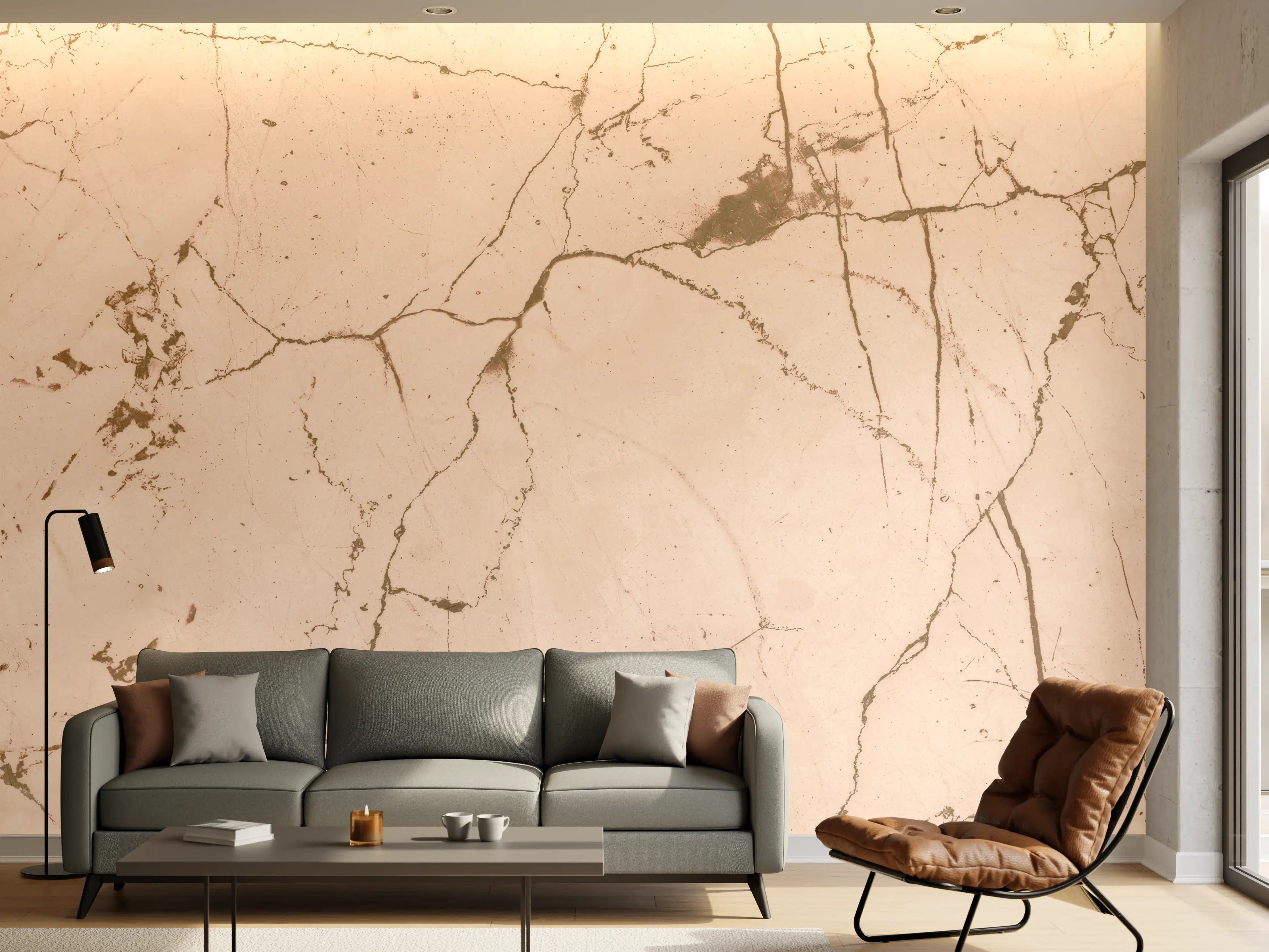 Wandverkleidung Wohnzimmer - Elfenbeinfarbener OnyxmarmoR