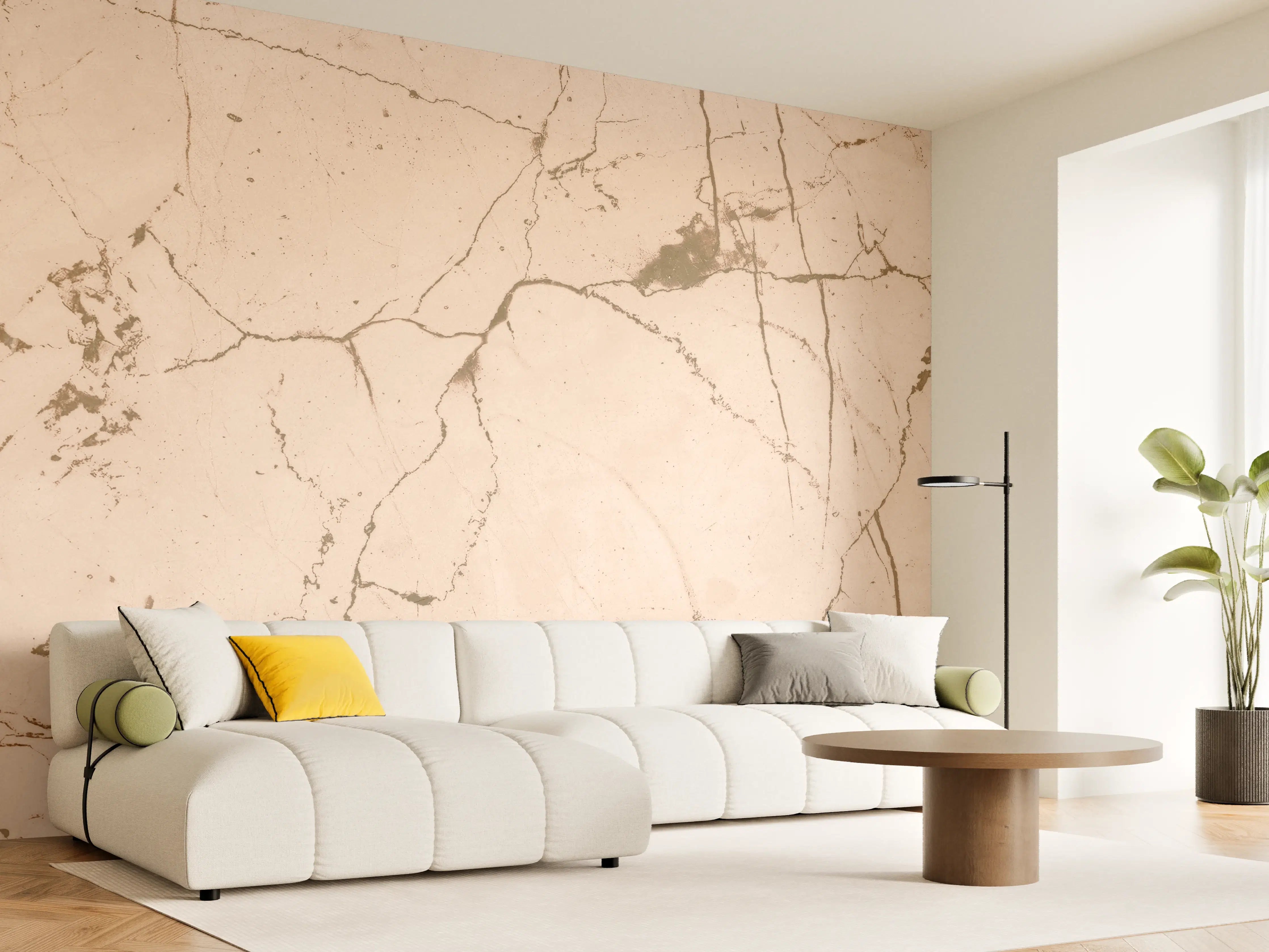 Wandverkleidung Wohnzimmer - Elfenbeinfarbener OnyxmarmoR