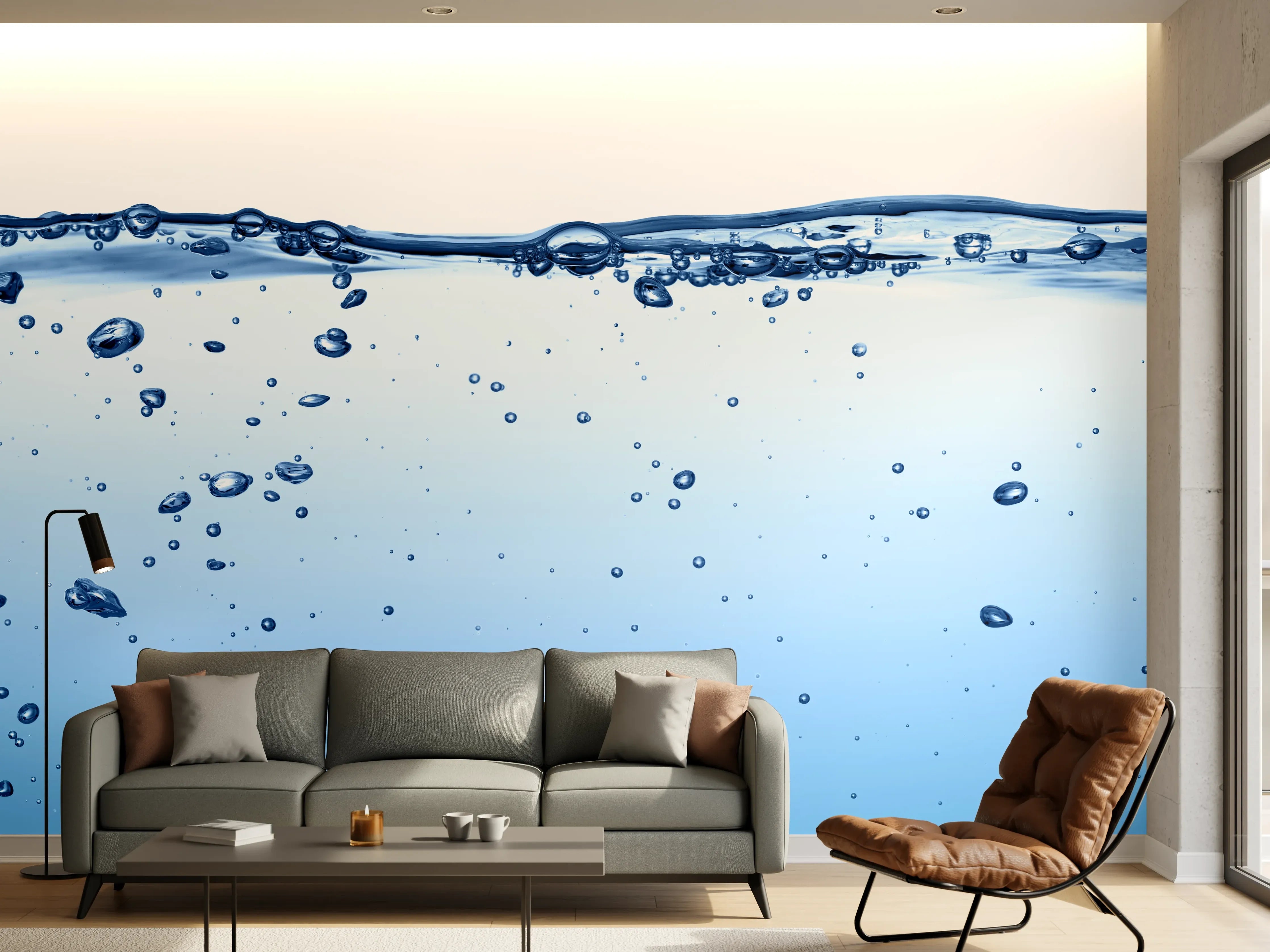 Wandverkleidung Wohnzimmer - Energie des Wassers