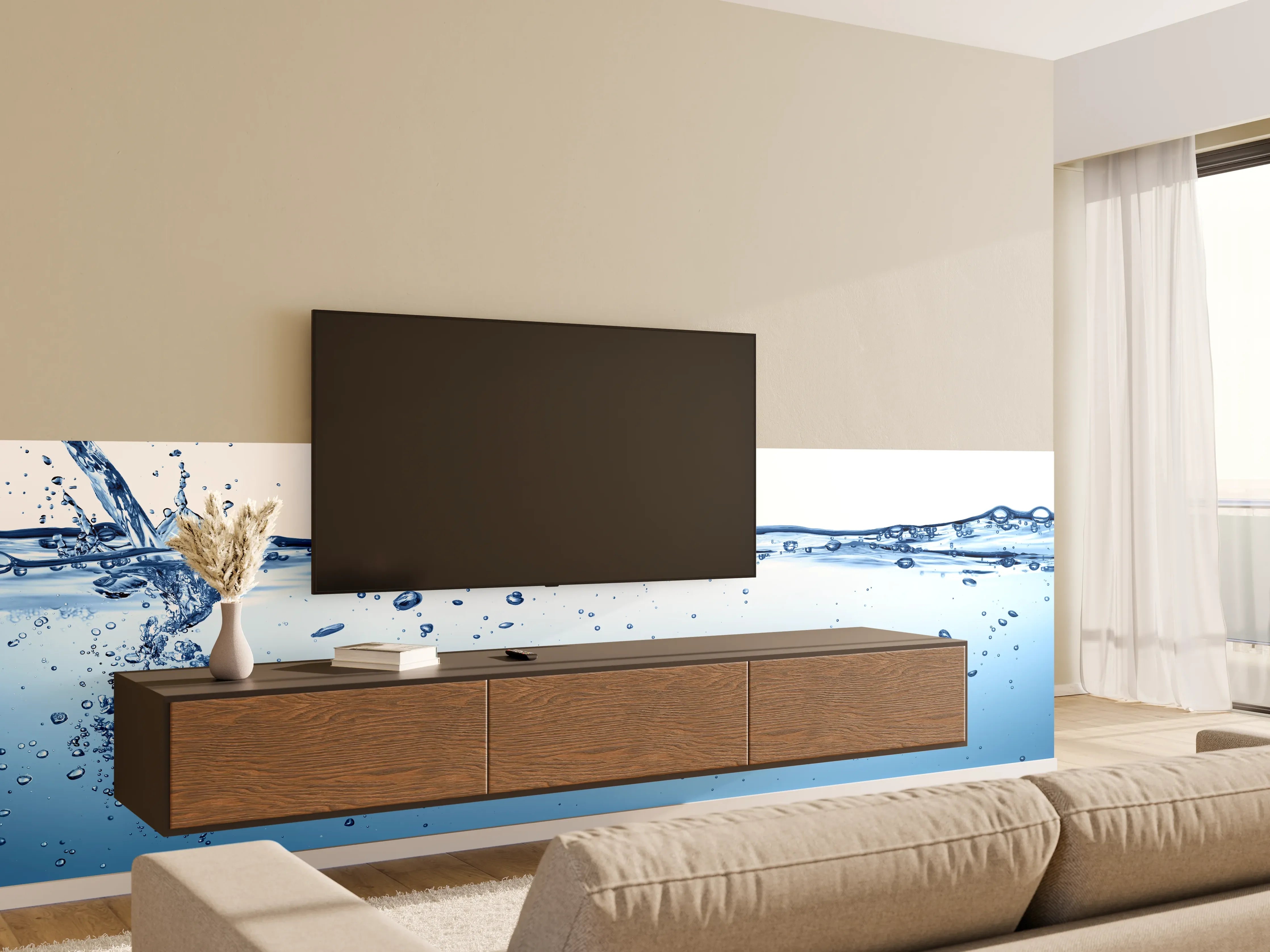 Wandverkleidung Wohnzimmer - Energie des Wassers