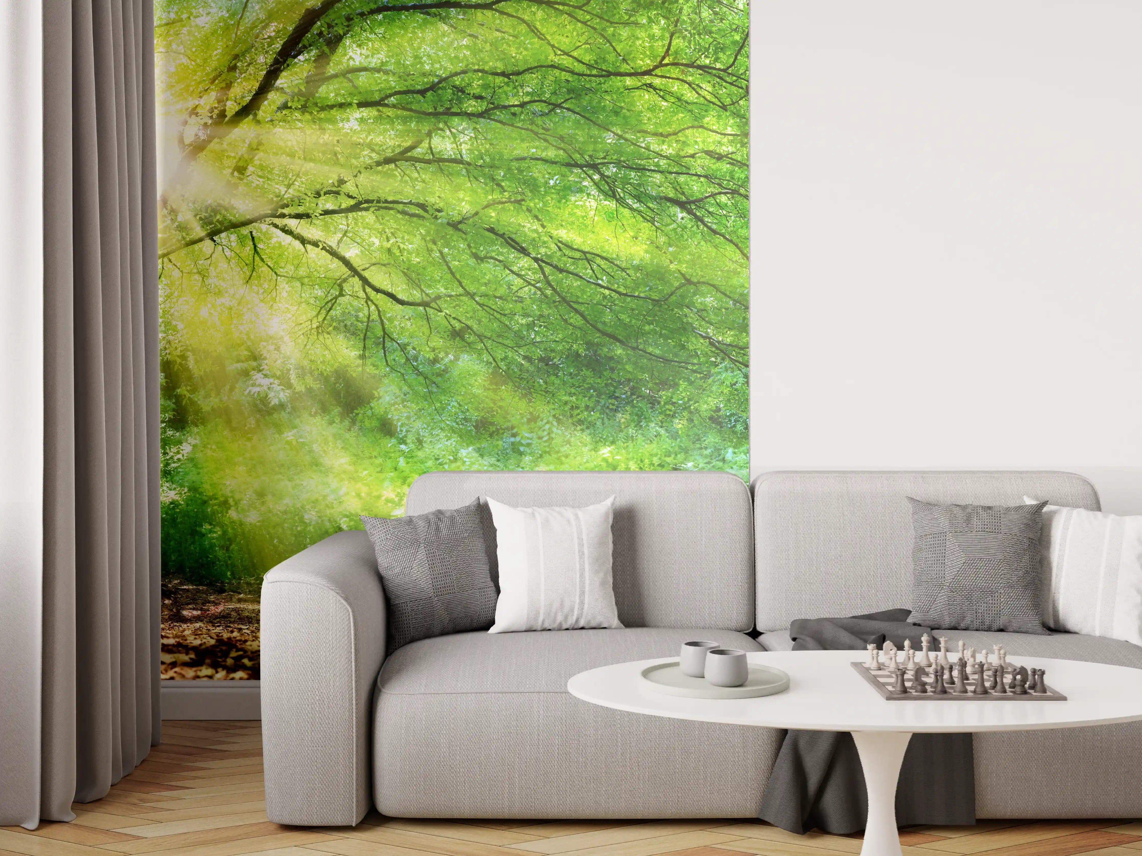 Wandverkleidung Wohnzimmer - Energiegeladener Wald