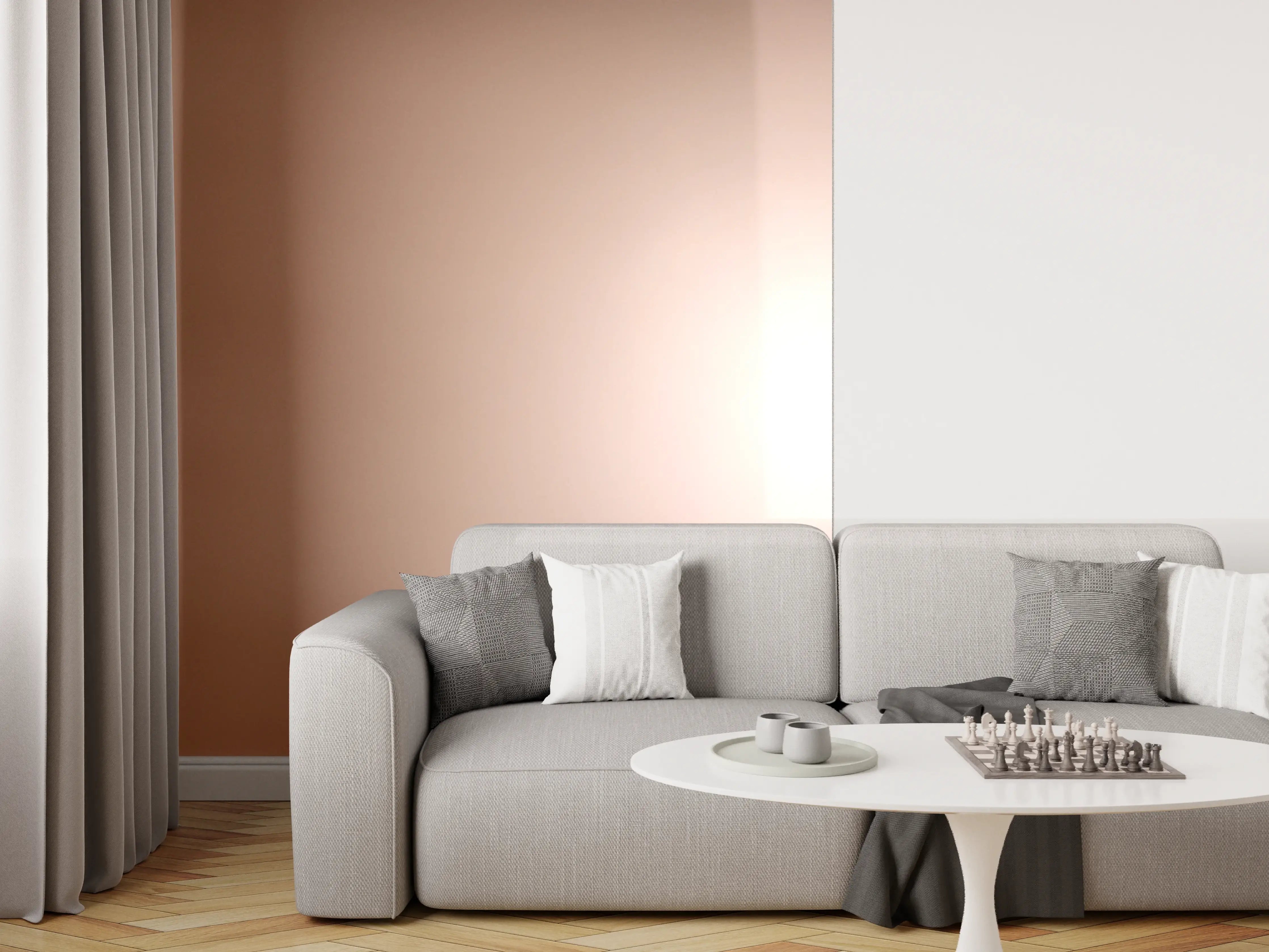 Wandverkleidung Wohnzimmer - Entspannter Raum mit warmen Tönen