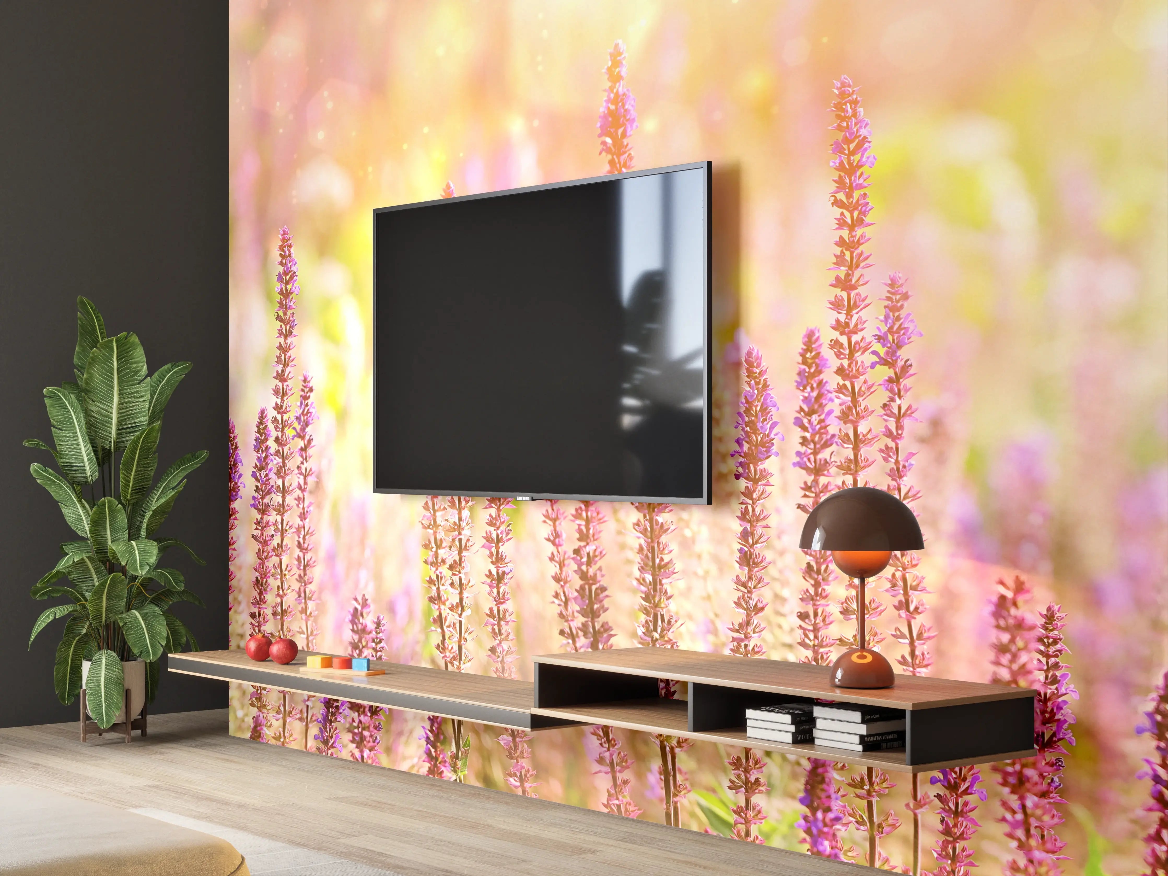 Wandverkleidung Wohnzimmer - Farbenfrohe Blüten der Ziersalbei-Pflanzen