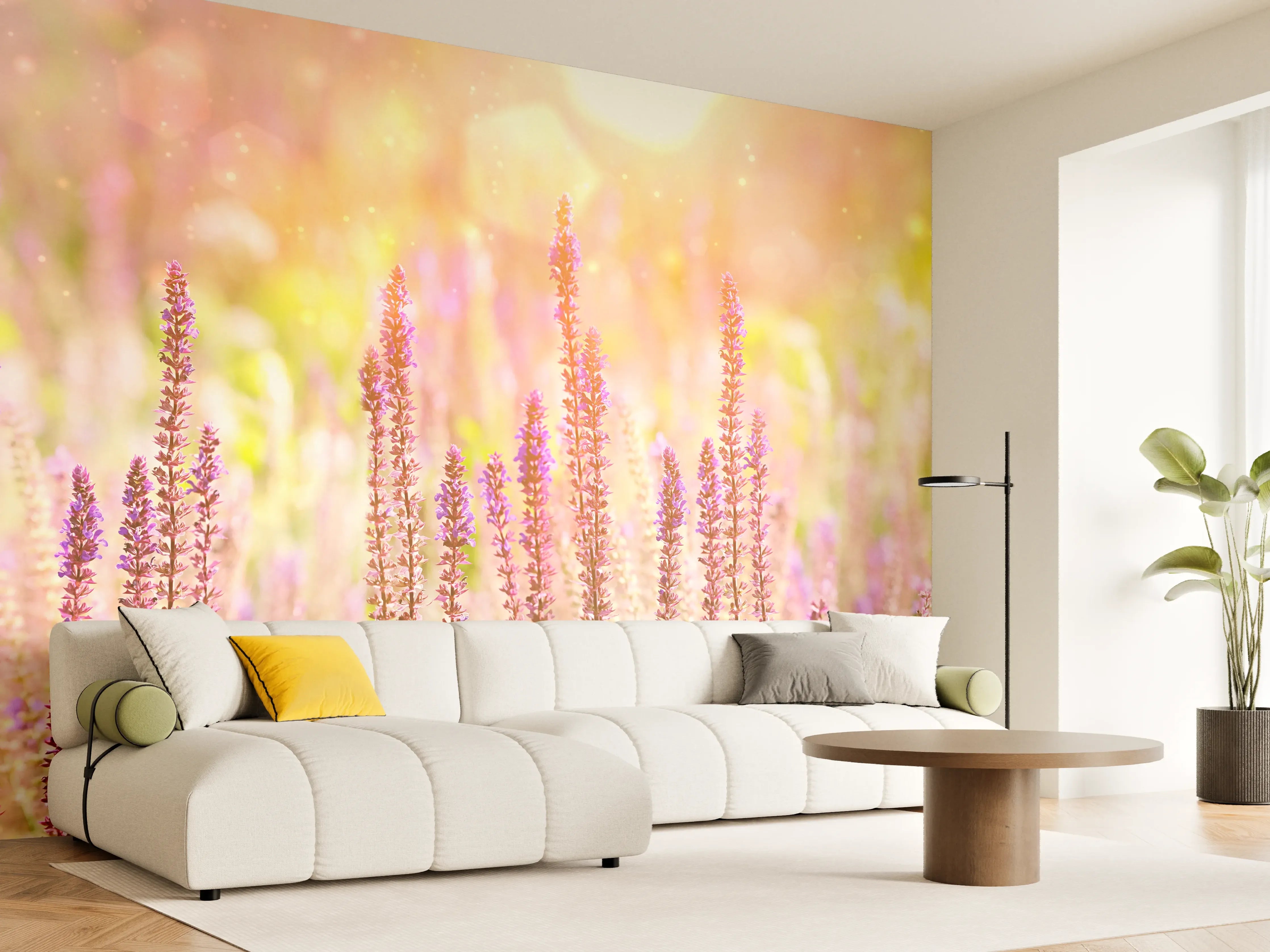 Wandverkleidung Wohnzimmer - Farbenfrohe Blüten der Ziersalbei-Pflanzen