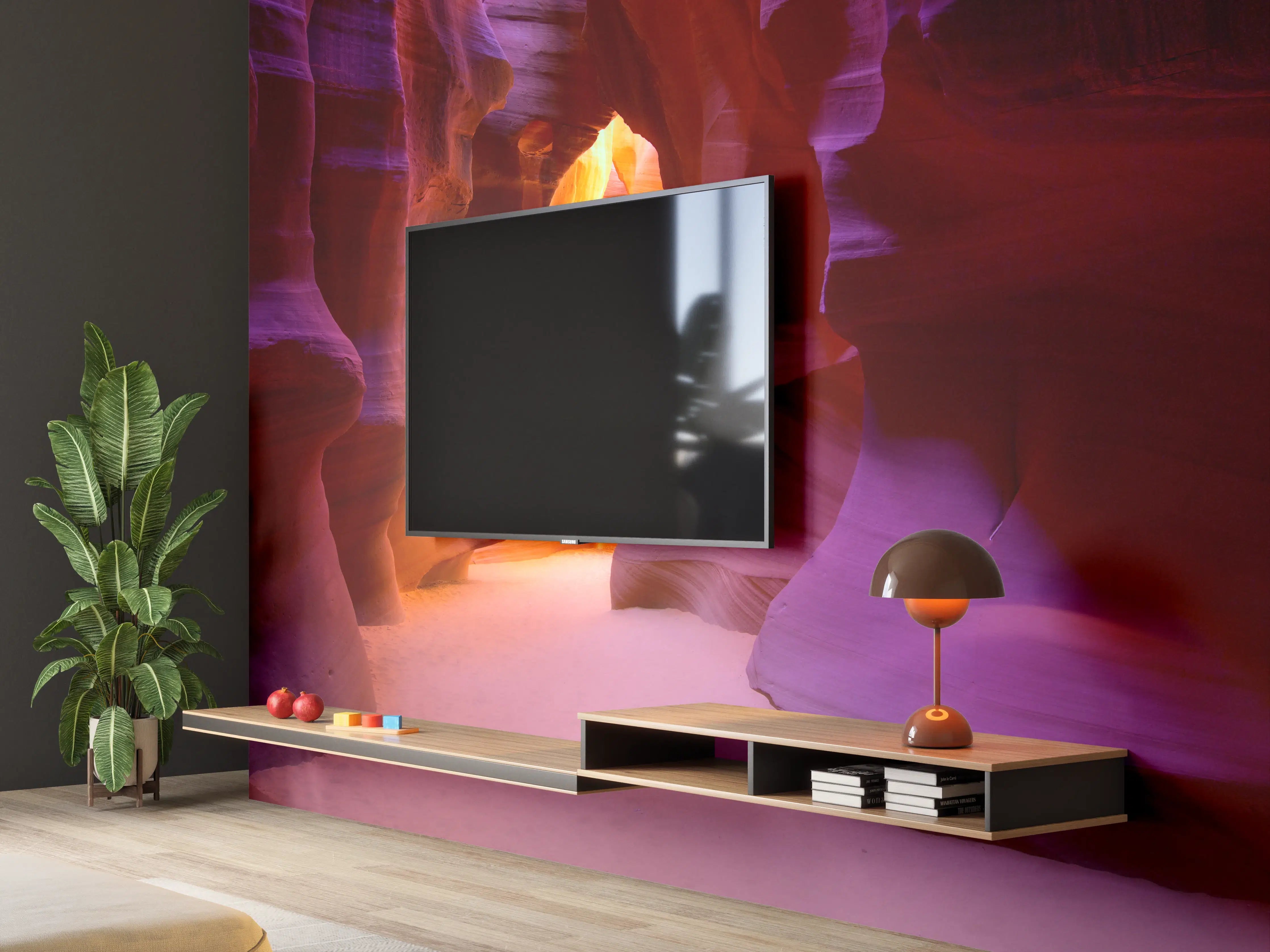 Wandverkleidung Wohnzimmer - Farbenfrohe Slot Canyon Landschaft