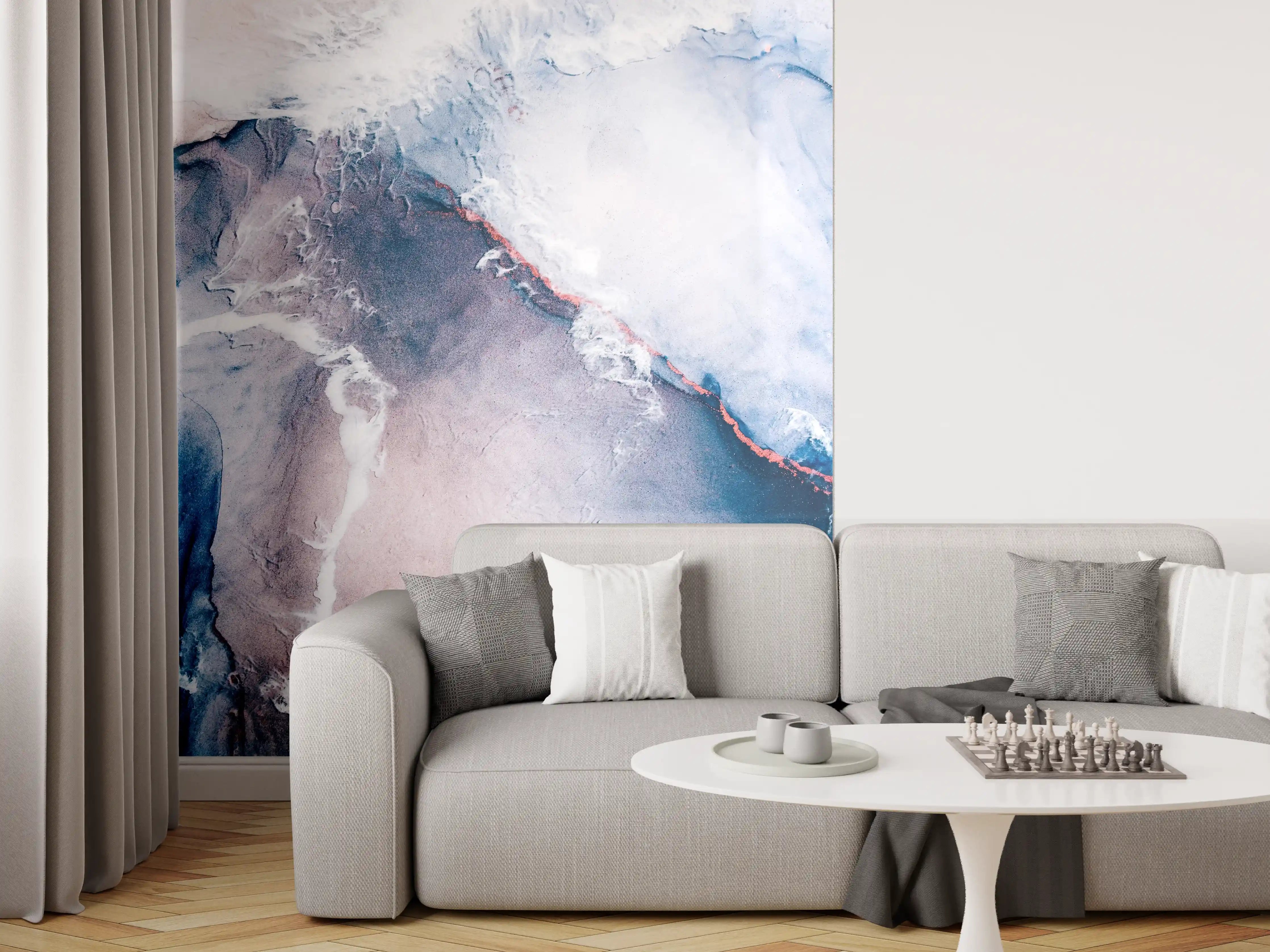 Wandverkleidung Wohnzimmer - Farbenfrohes Naturbild mit Meeresblick