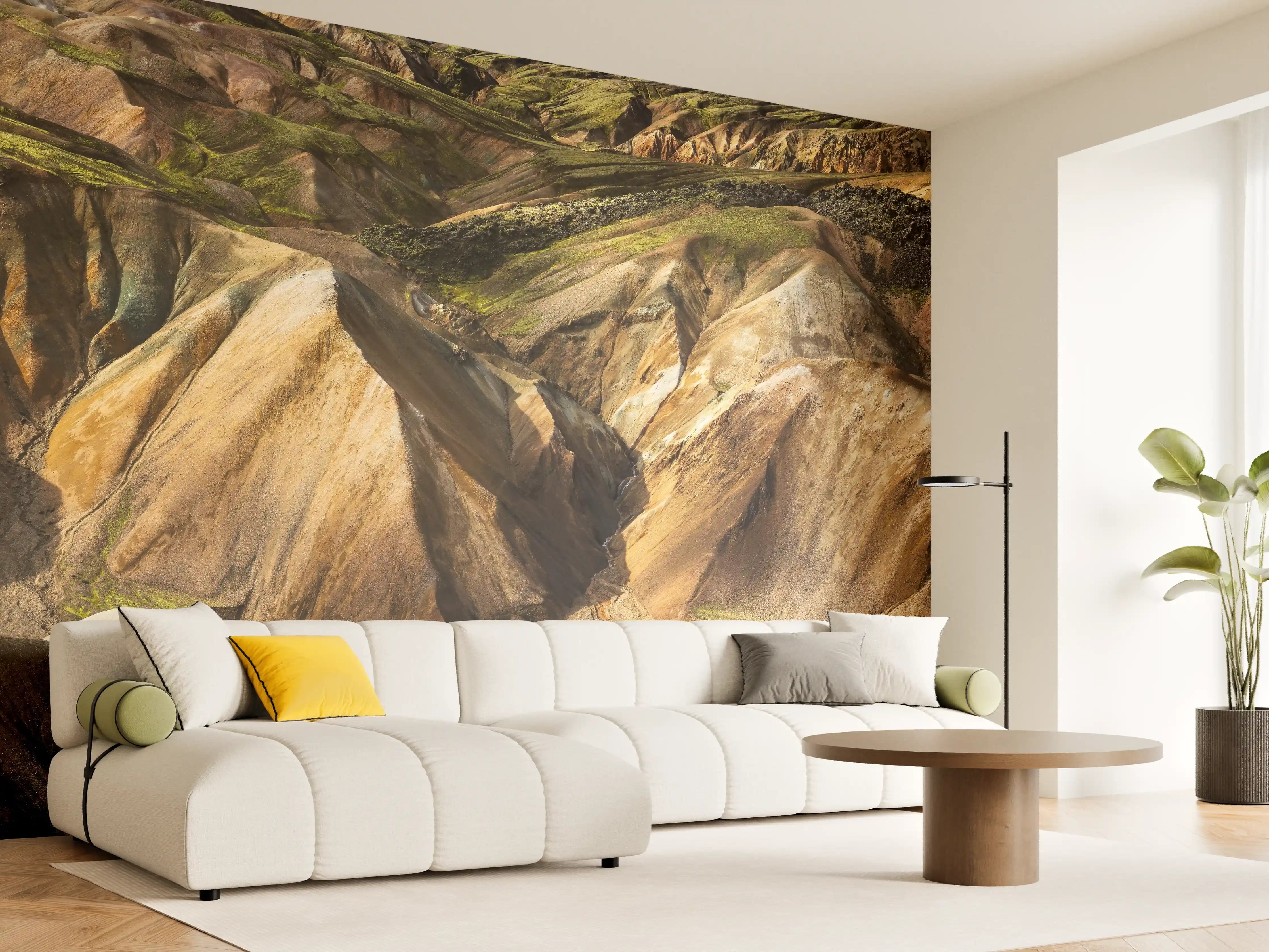 Wandverkleidung Wohnzimmer - Farbenprächtige Felsenlandschaft