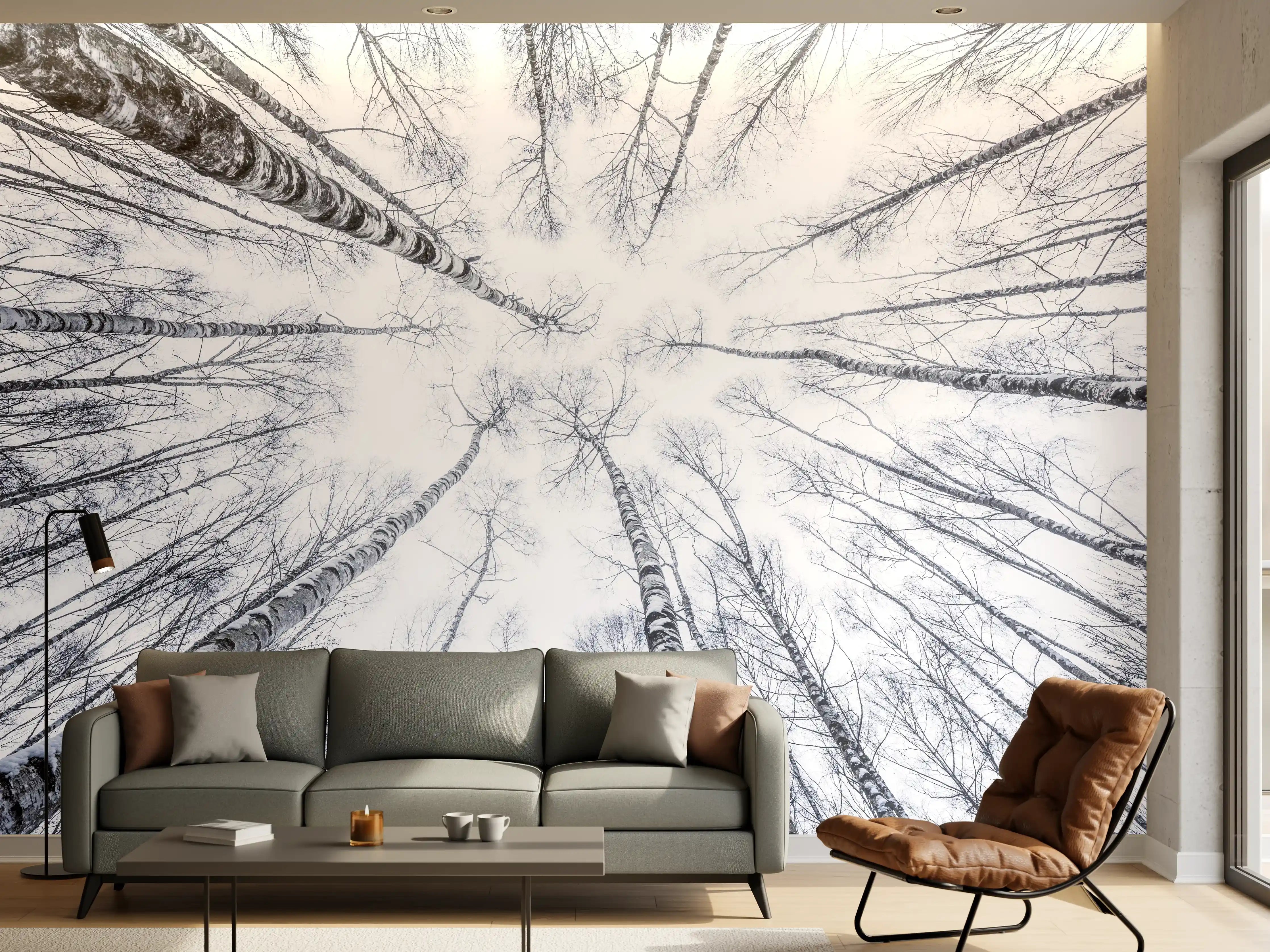 Wandverkleidung Wohnzimmer - Faszinierende Winterlandschaft im Wald