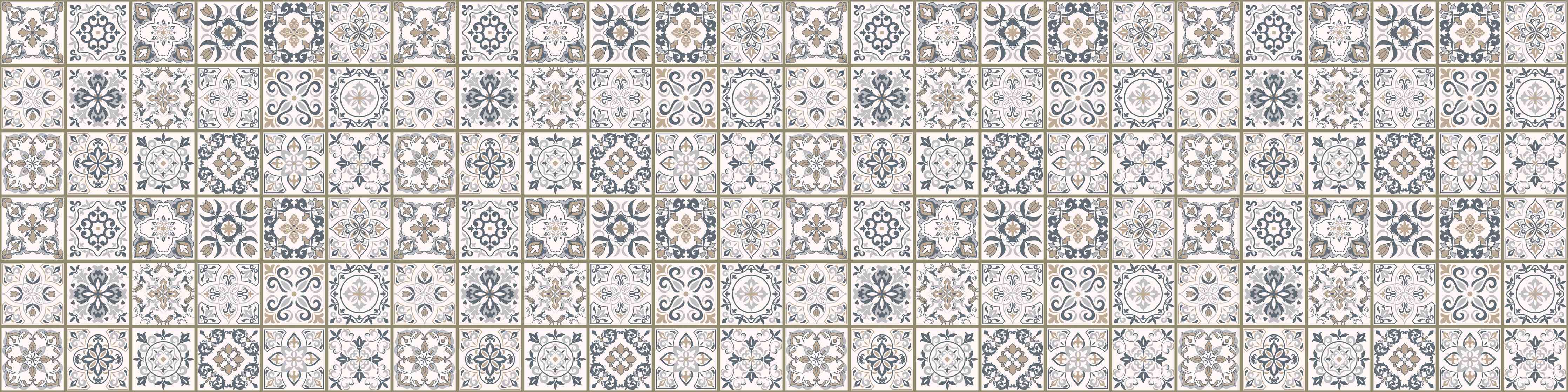 Wandverkleidung Wohnzimmer-Feine Grautöne im geometrischen Weißmuster